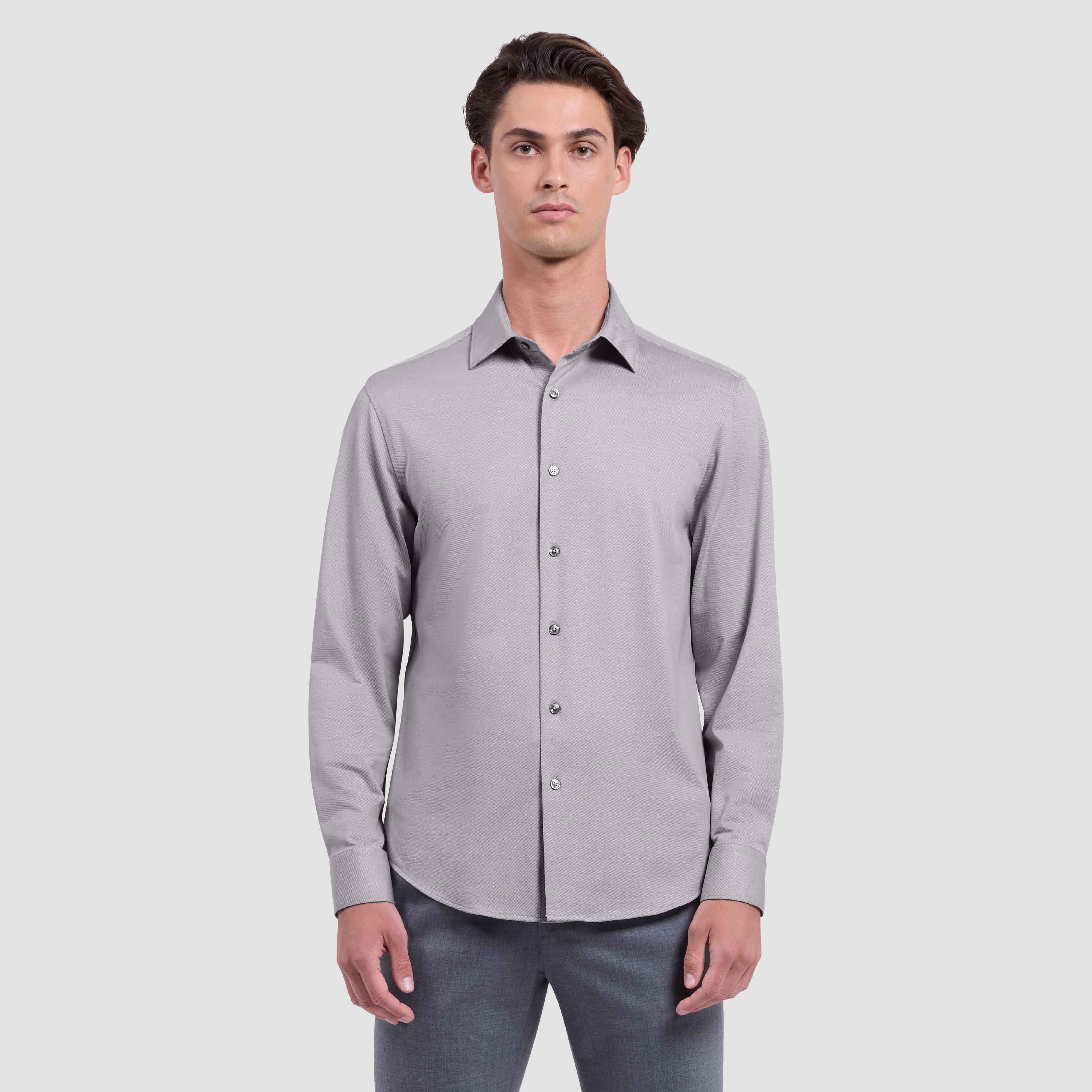 OOOHCotton James Long Sleeve Shirt Cement