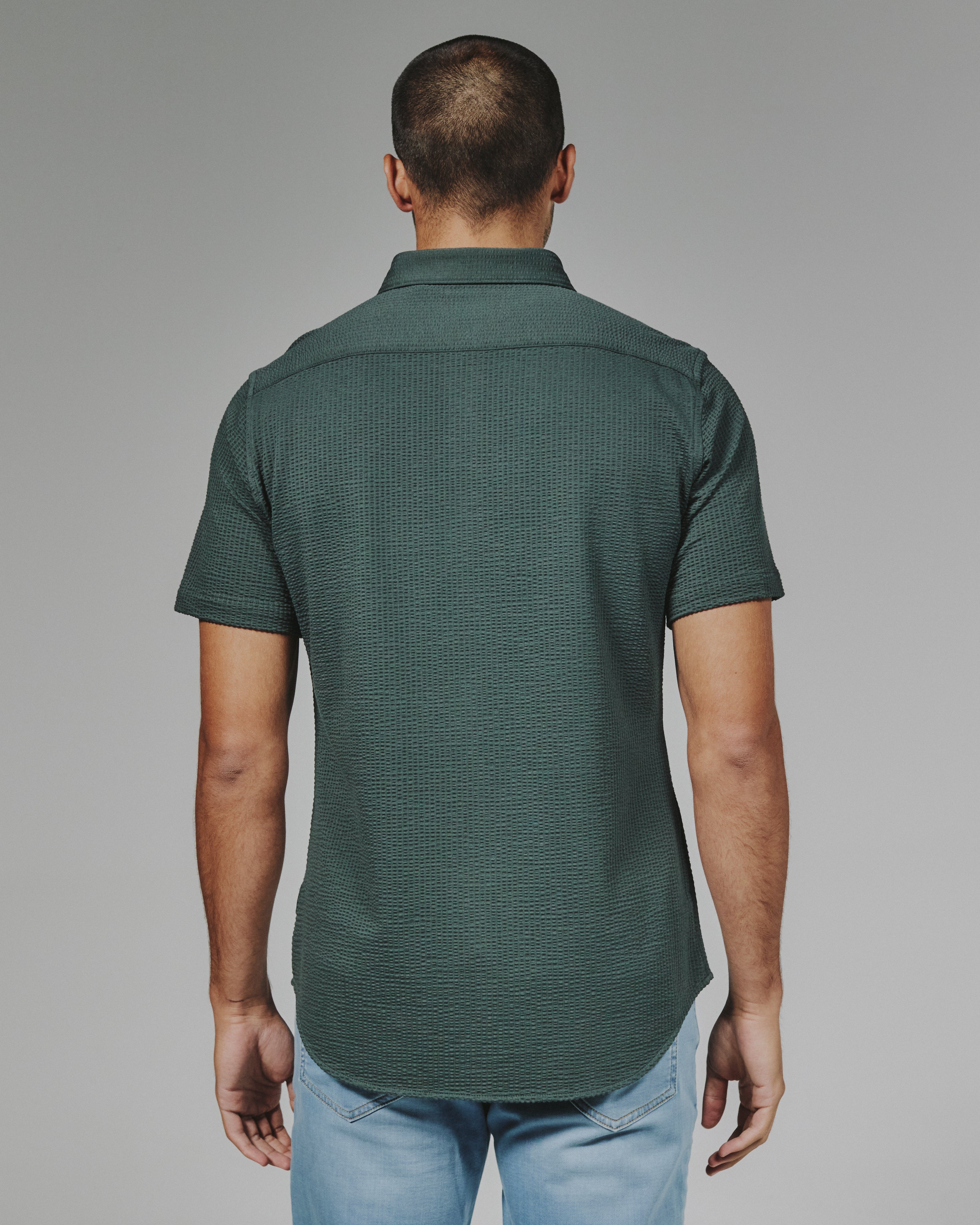 Bennet Seersucker Shirt Basil