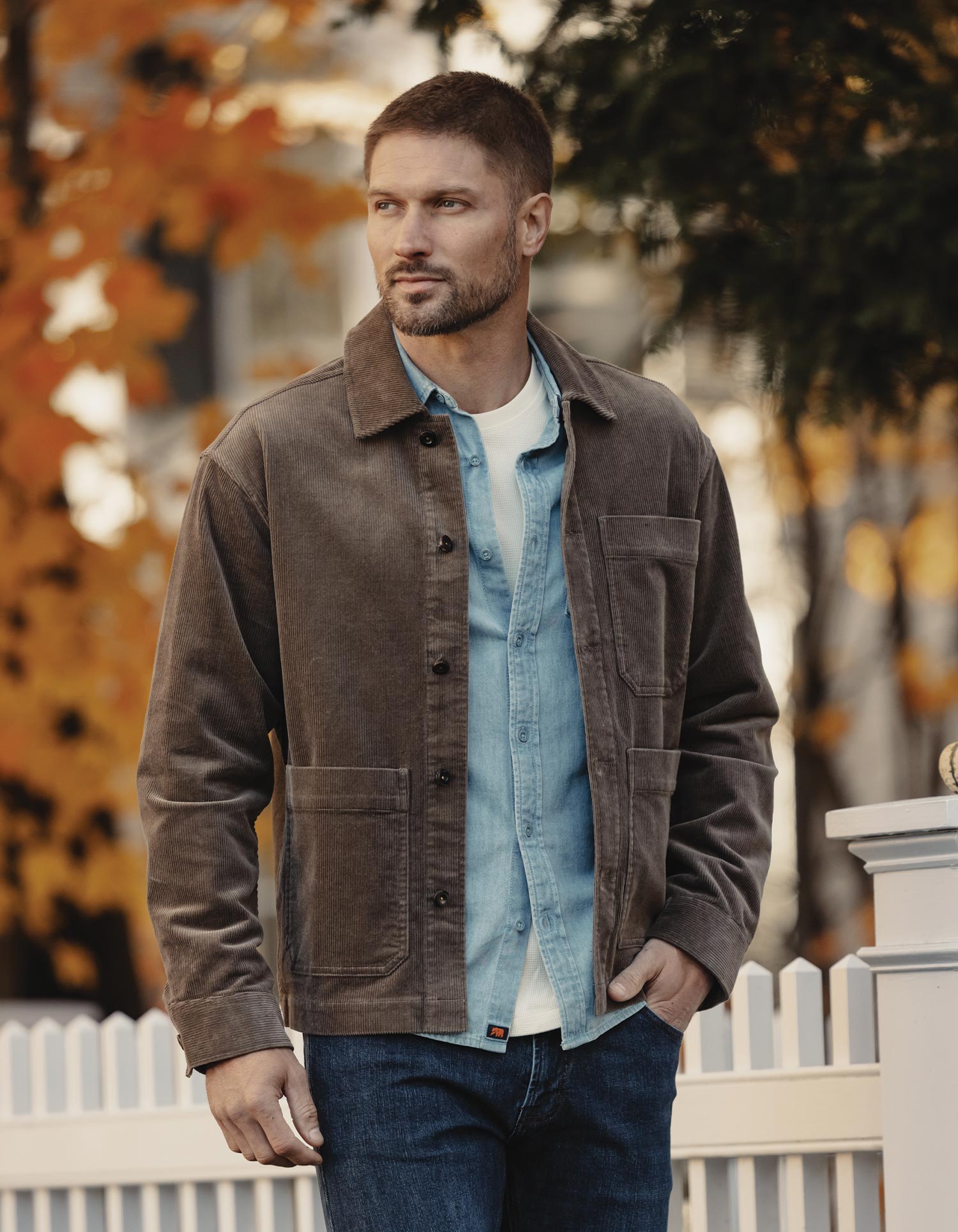 Cord Chore Coat Taupe