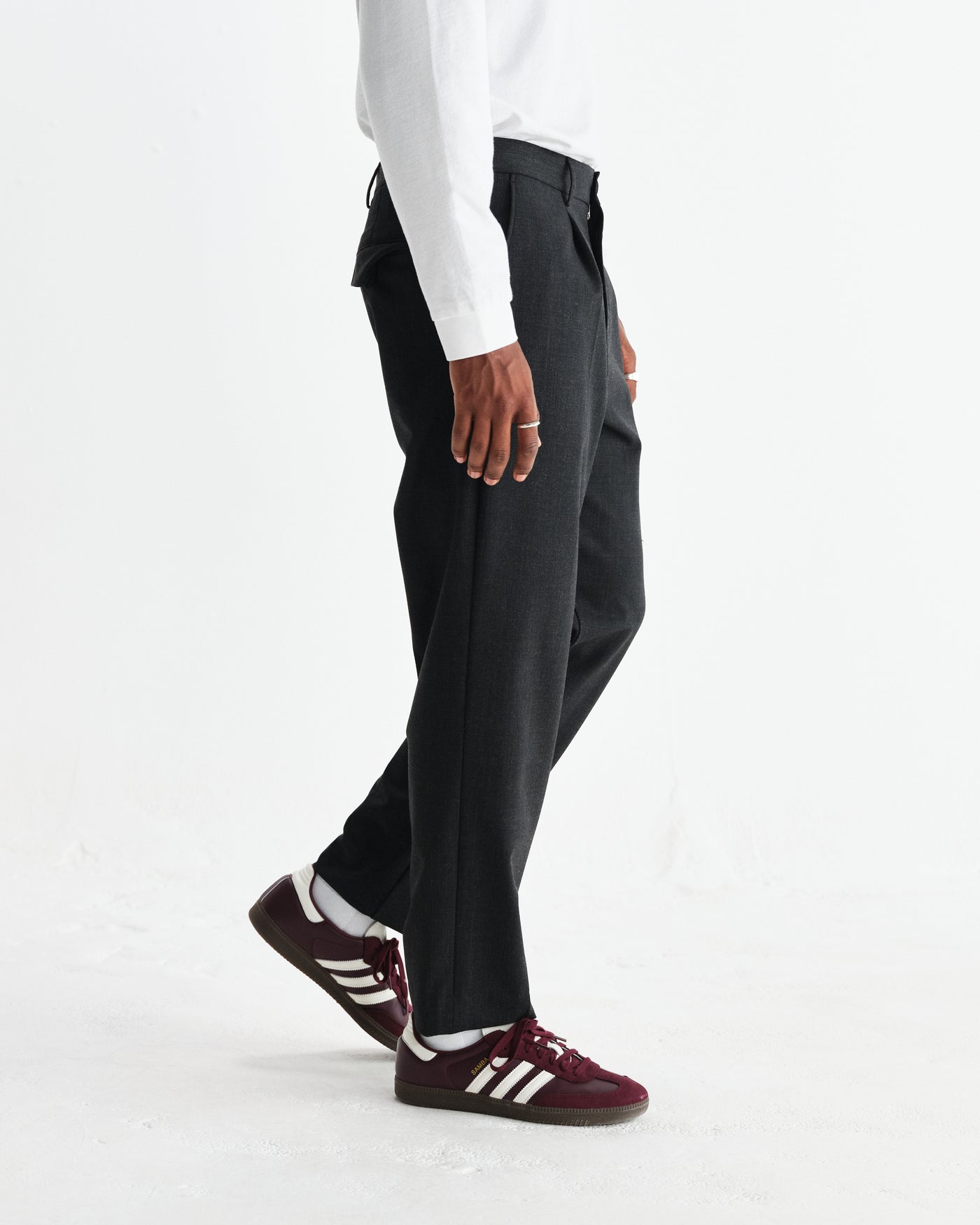 Aubyn Trouser - Wool Blend Twill Charcoal