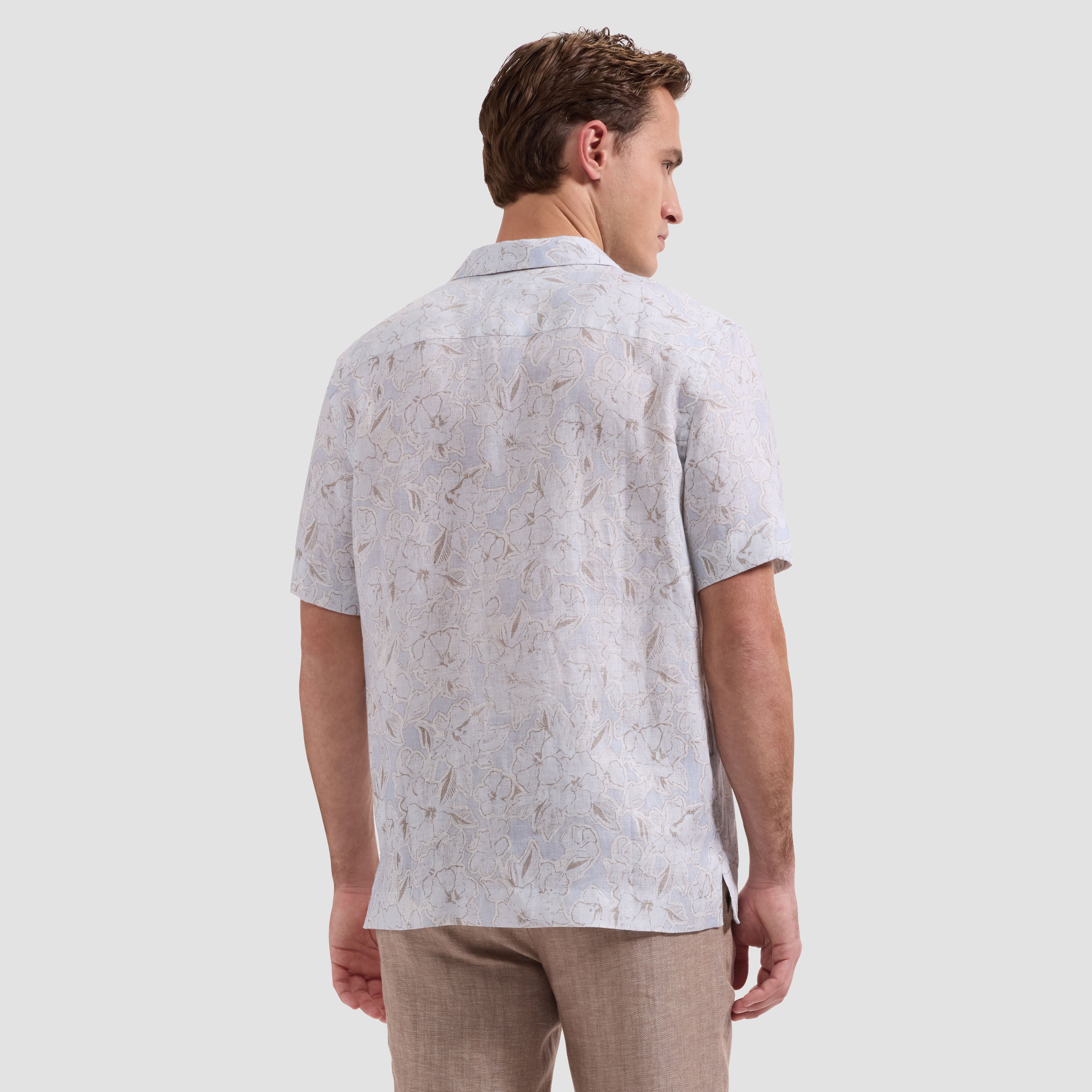 Jackson Linen Camp Shirt Air Blue