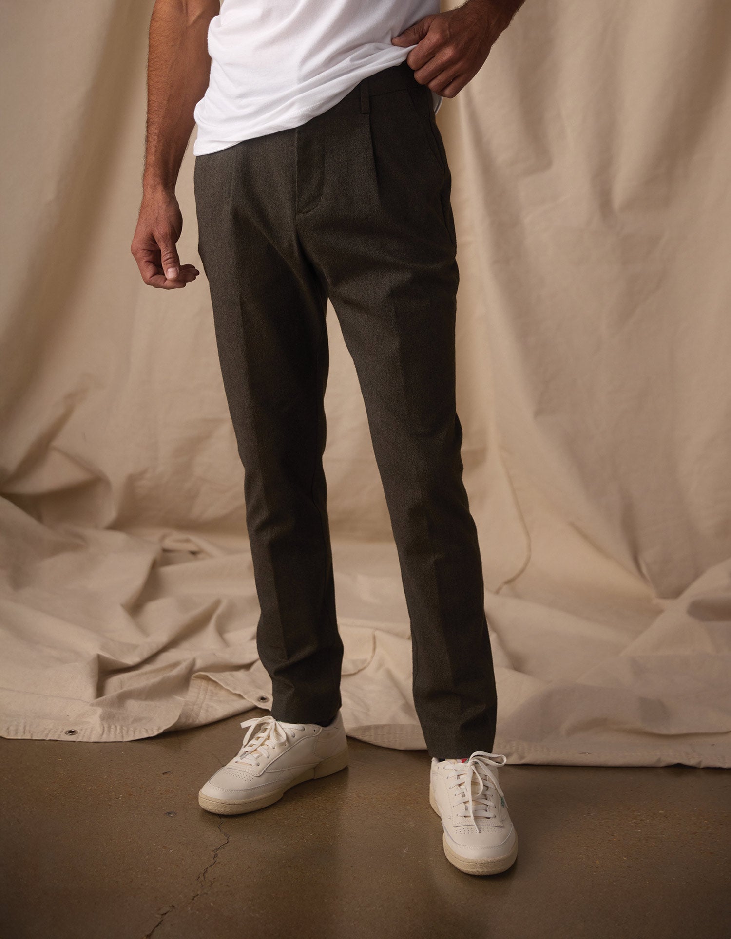 Stretch Suiting Trouser Dark Olive