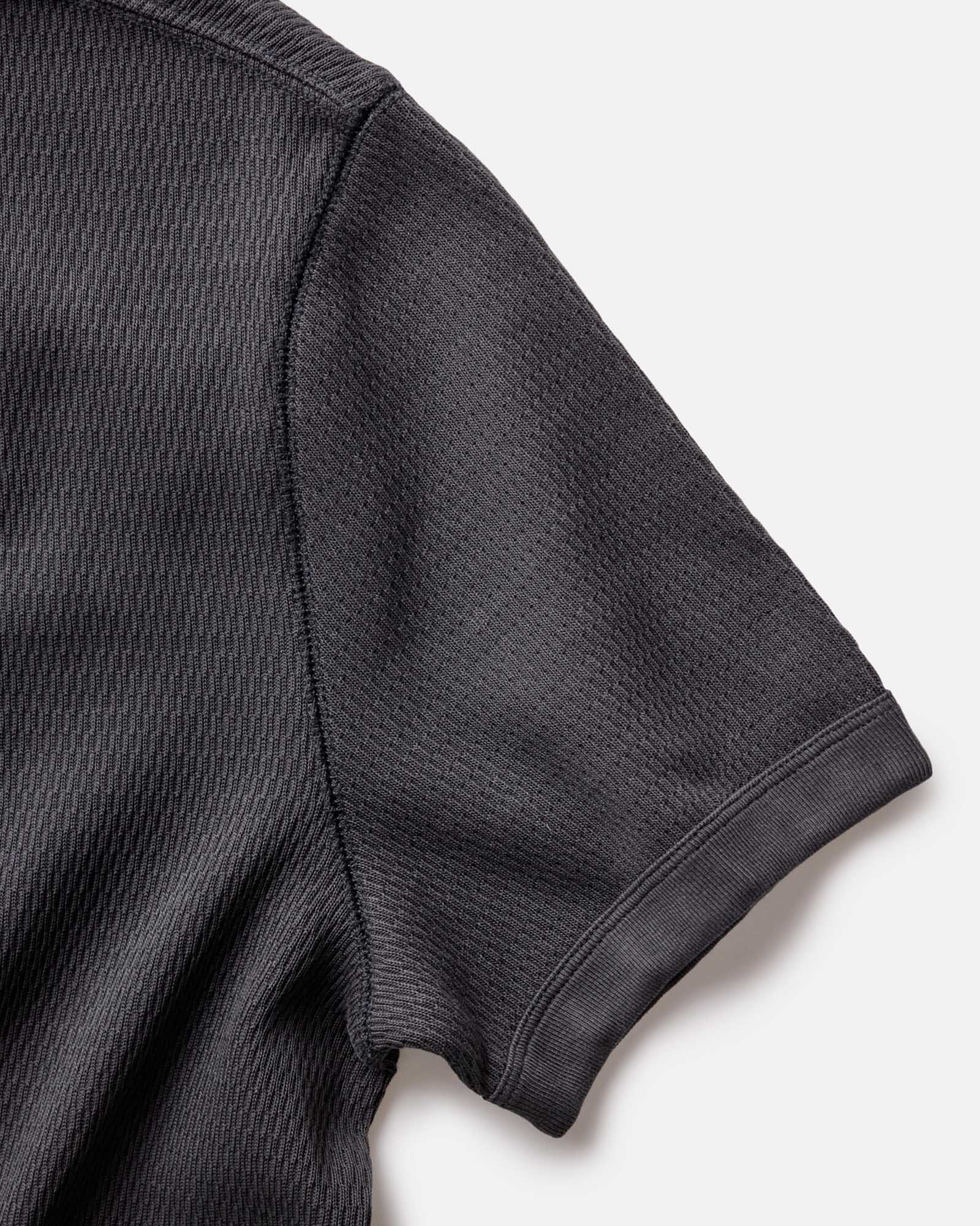 The Organic Cotton Waffle Crew Faded Black