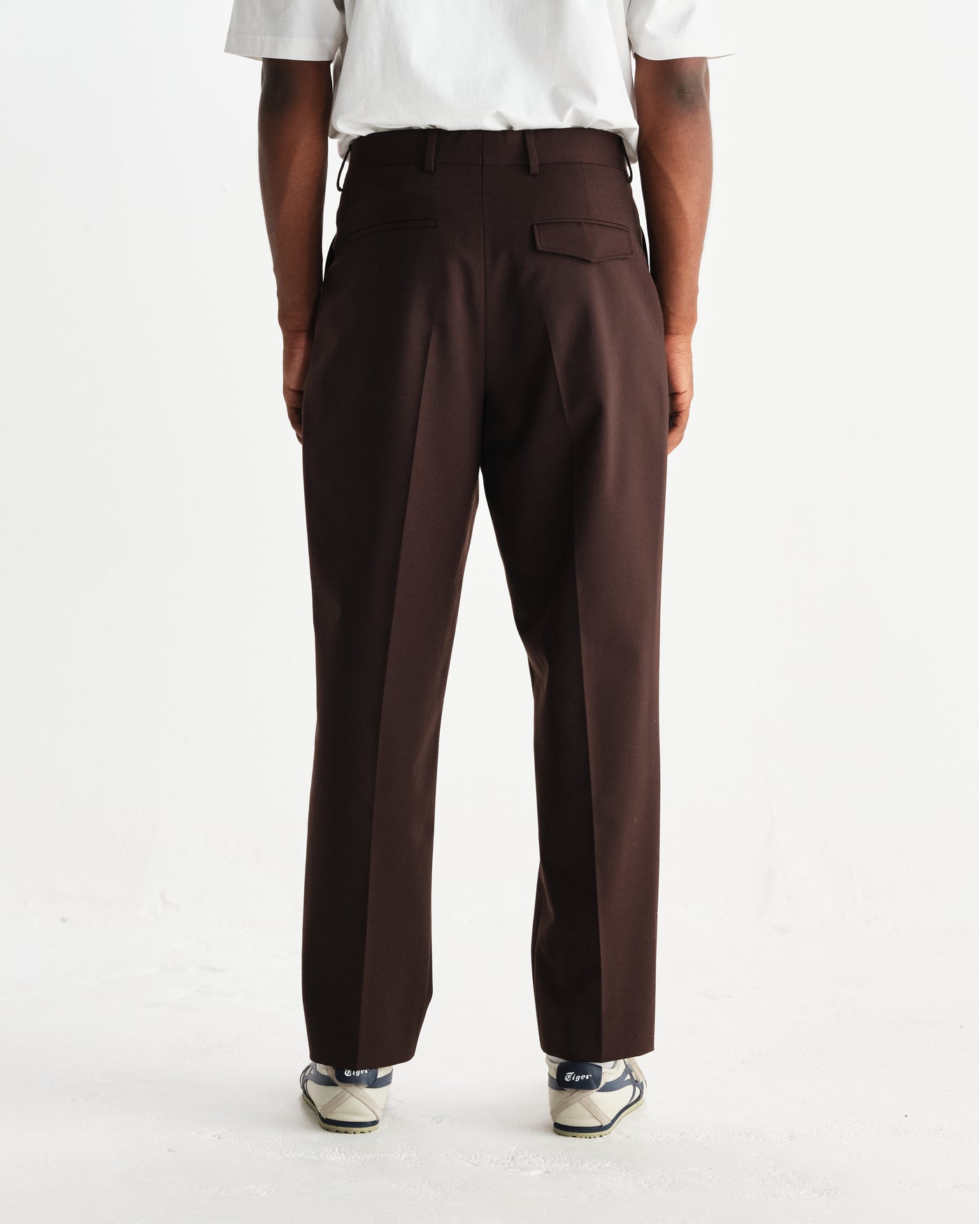 Aubyn Trouser - Wool Blend Twill Dark Brown