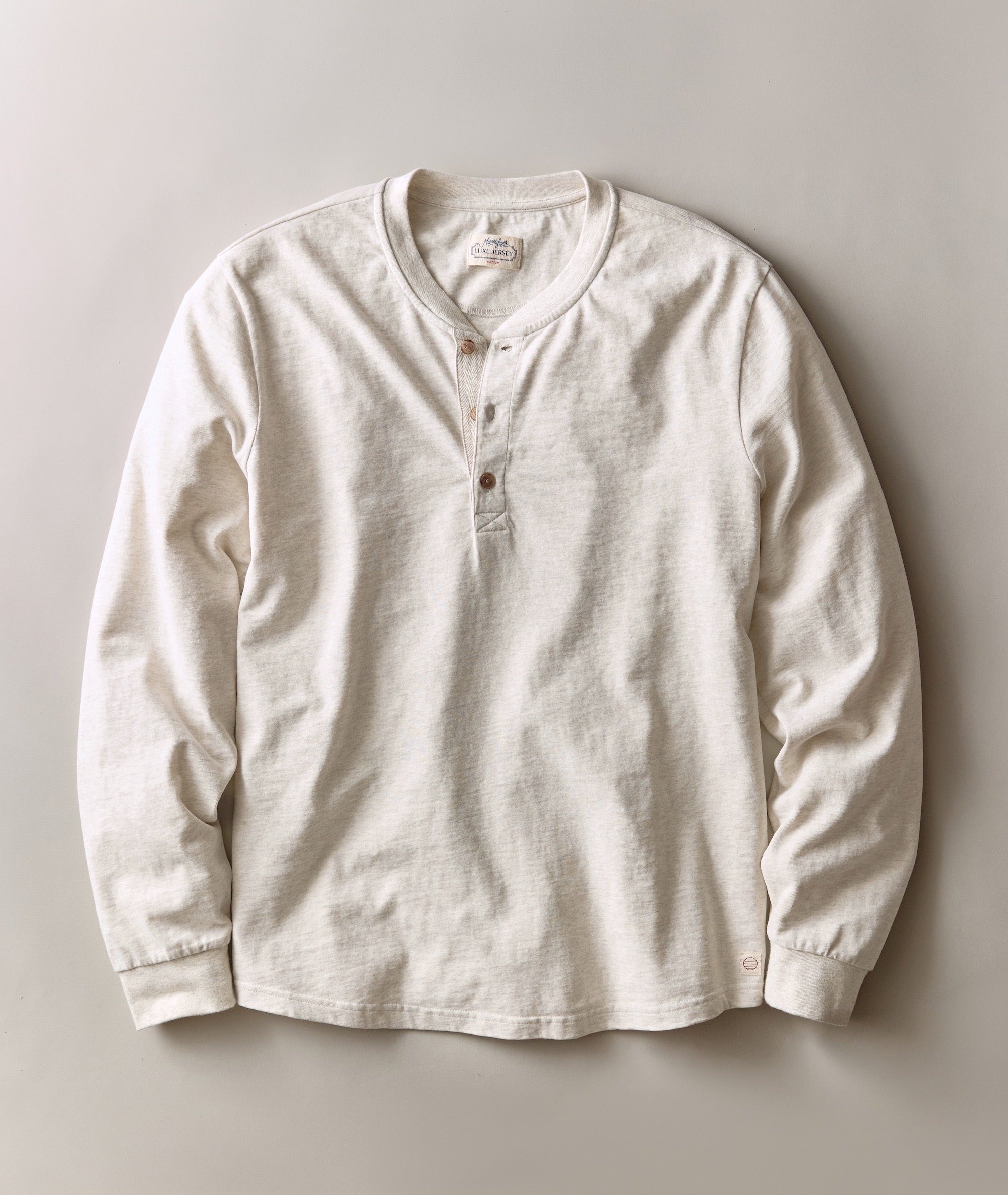Luxe 250 Henley Oatmeal Heather