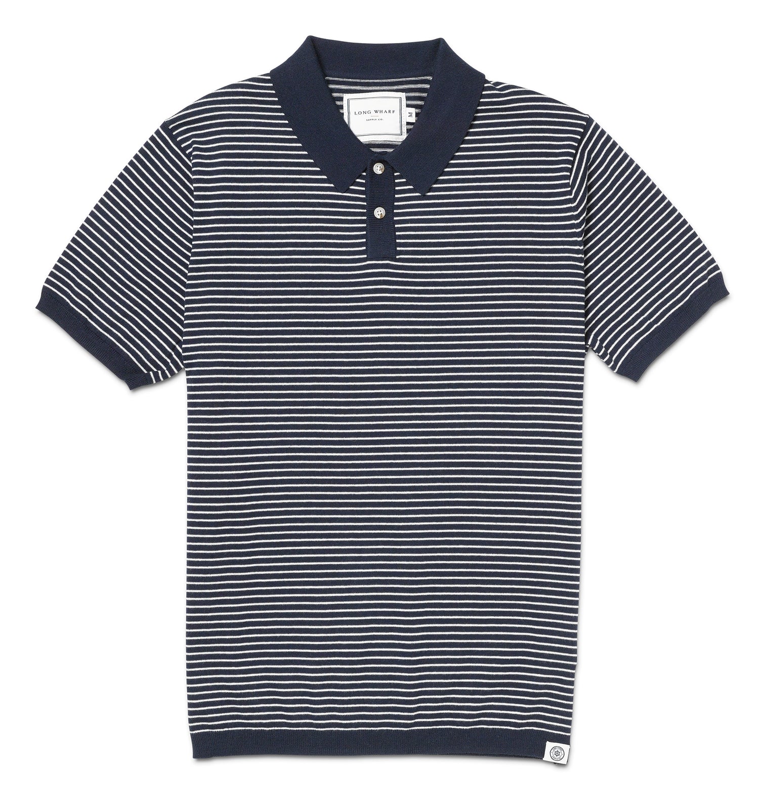 Seawell Striped Knit Polo Navy