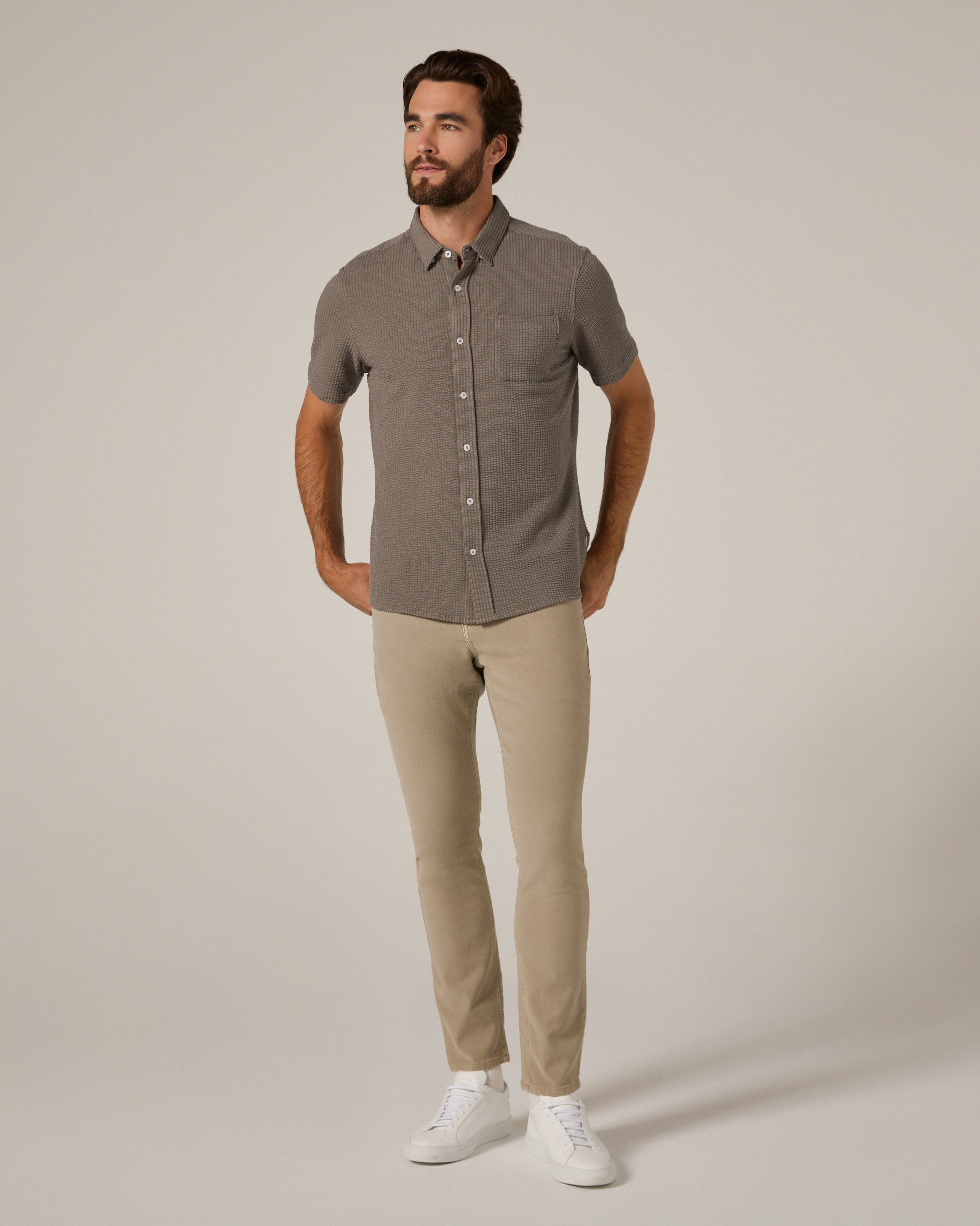 Bennet Seersucker Shirt Steel Grey