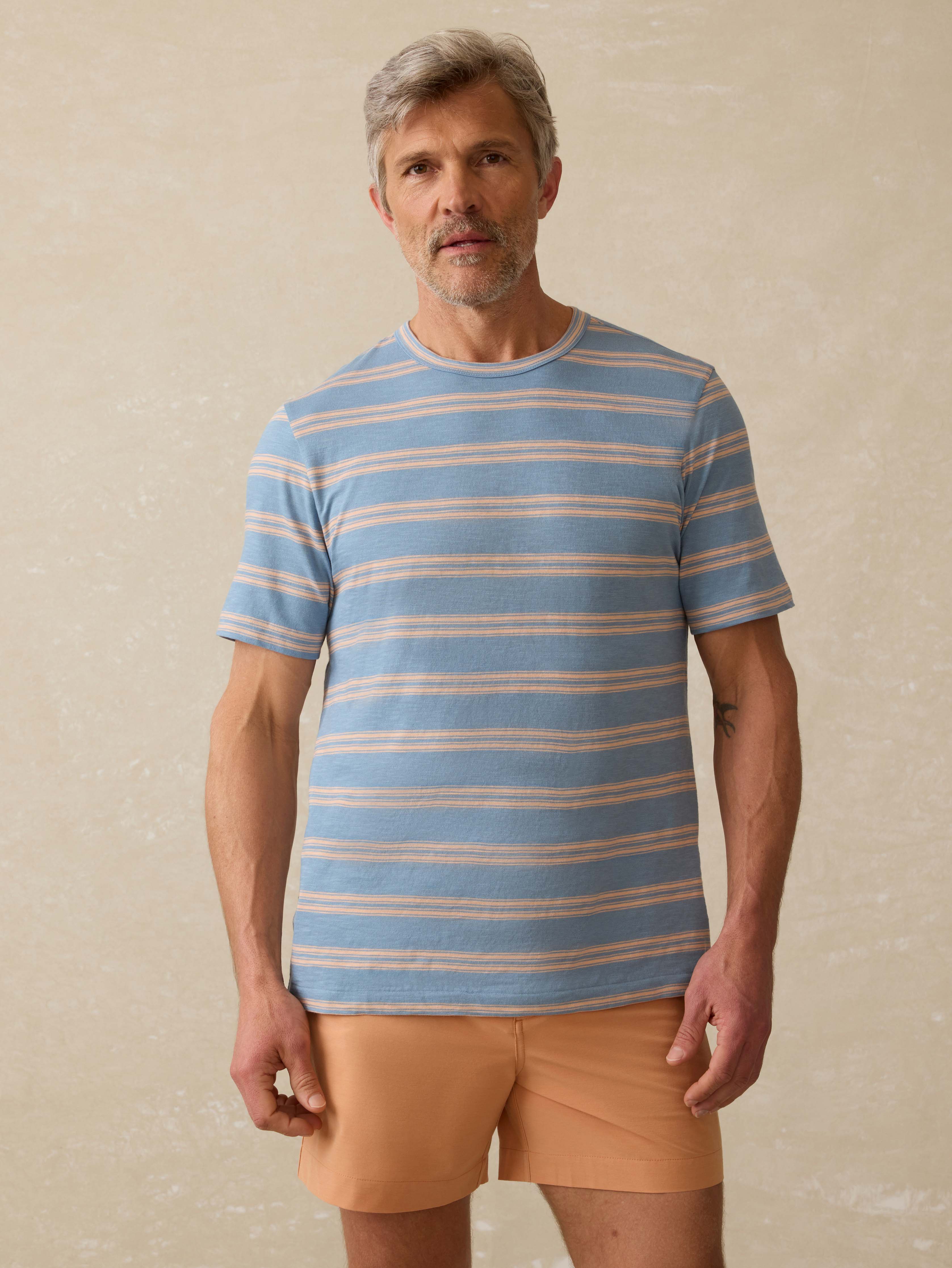 Sunwashed Tee Coast Coral Stripe
