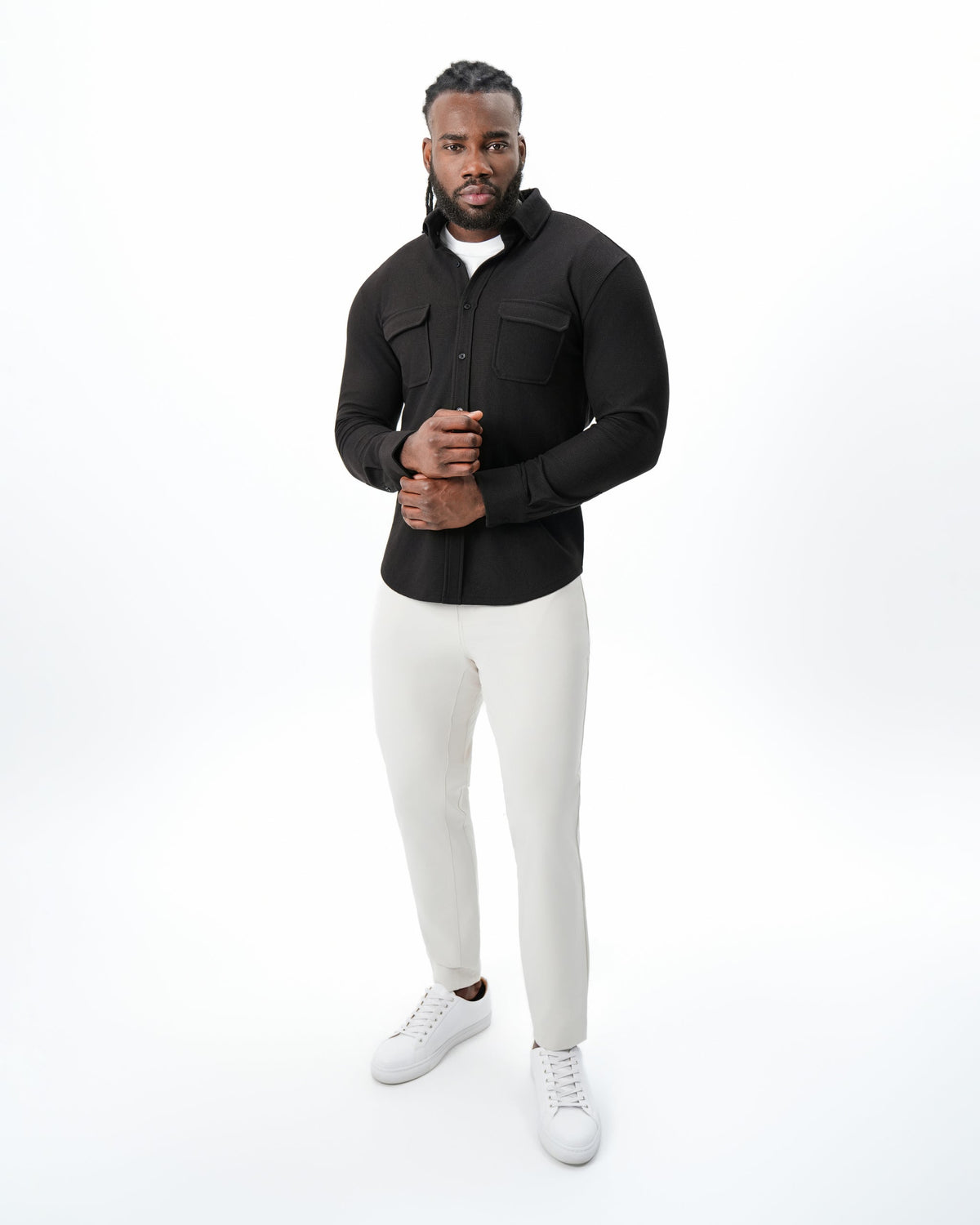 Waffle Patch Pocket Button Down Deep Espresso