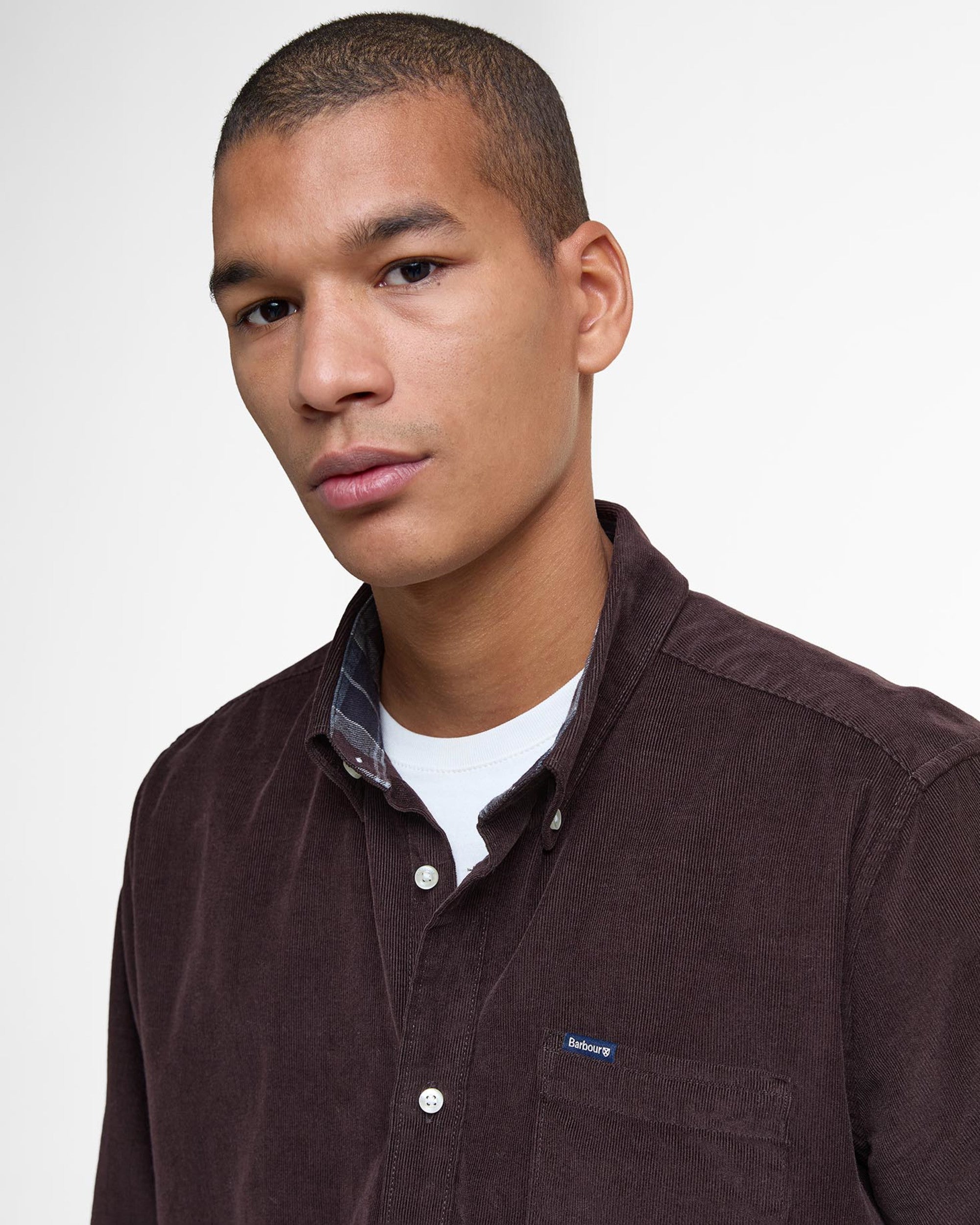 Ramsey Tailored Cord Shirt Dark Oak