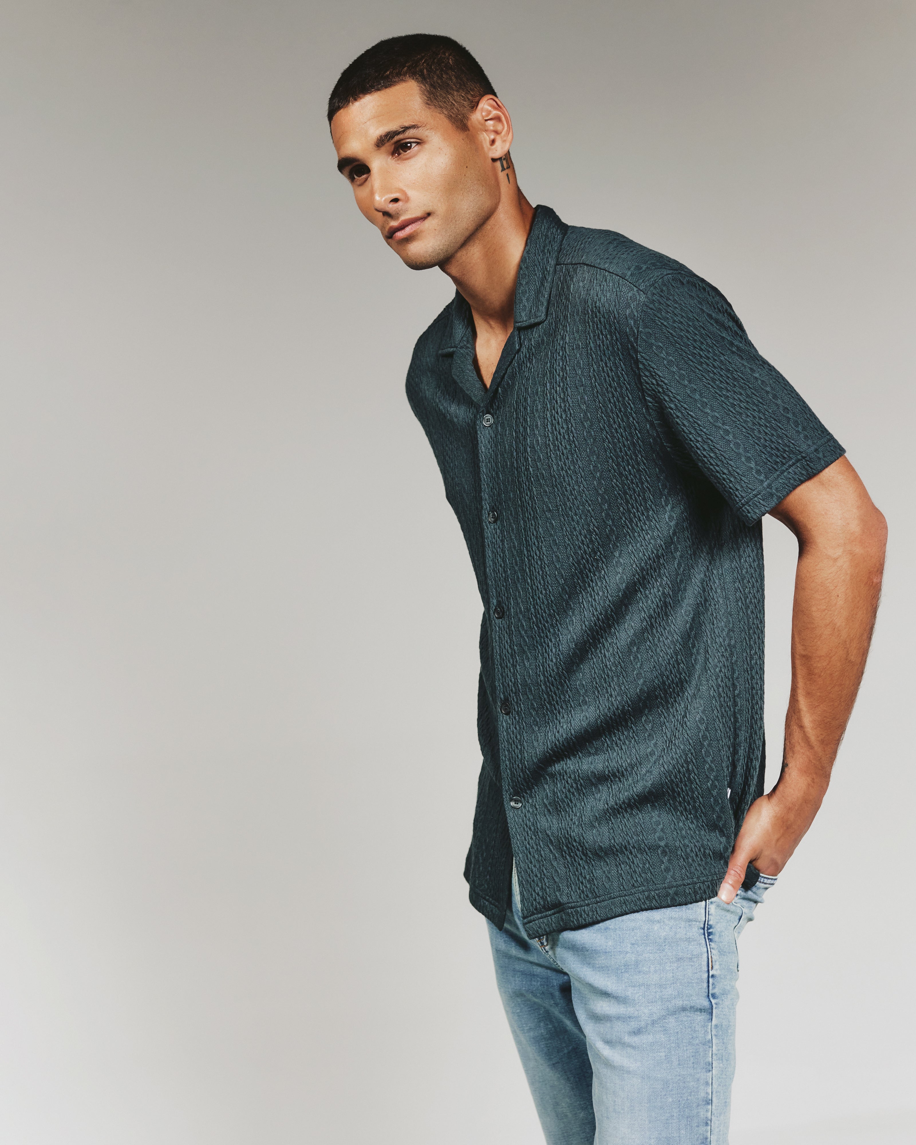 Andros Camp Shirt Petrol Navy