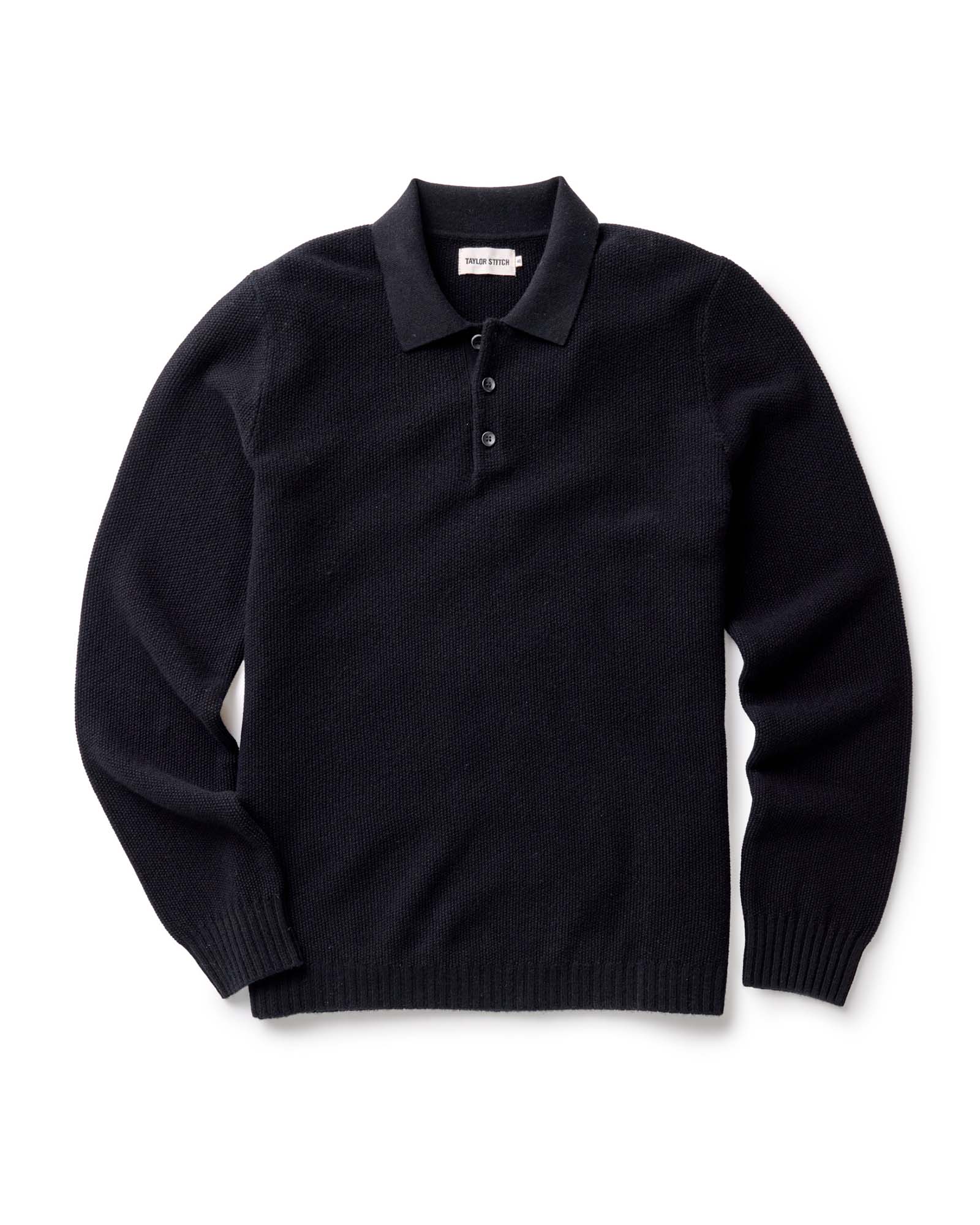 The Newton Sweater Polo in Merino Midnight