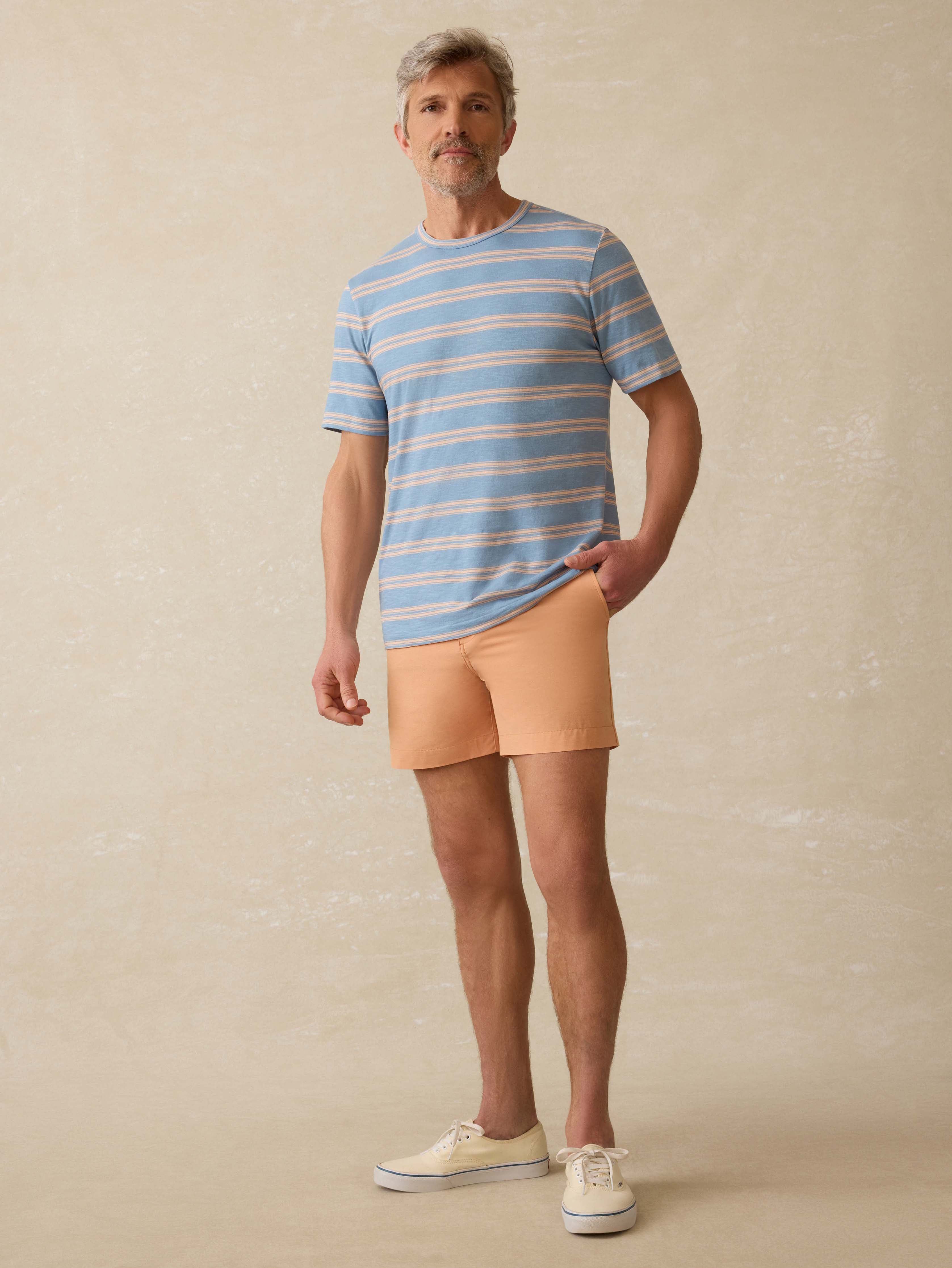 Sunwashed Tee Coast Coral Stripe
