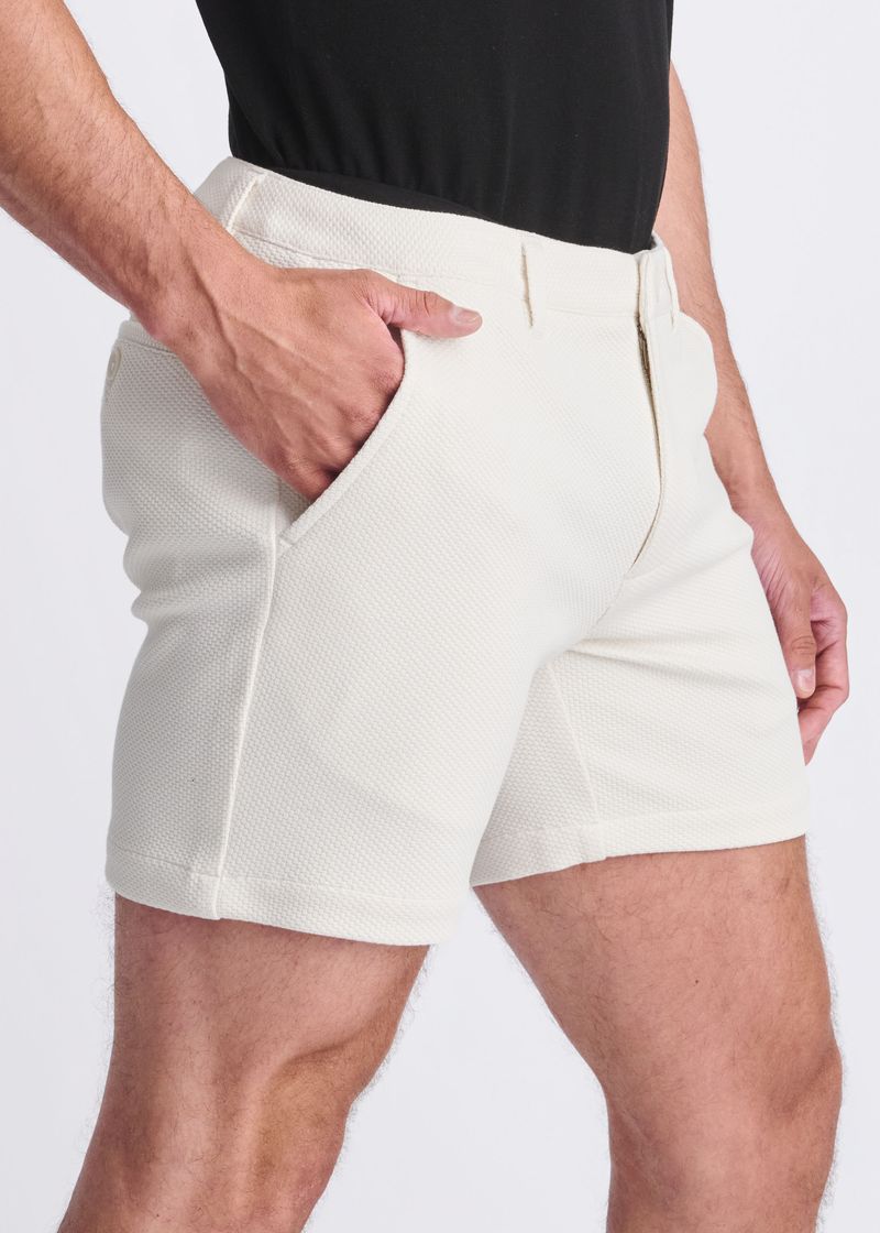 Textured Stretch Knit Chino Short Parchment