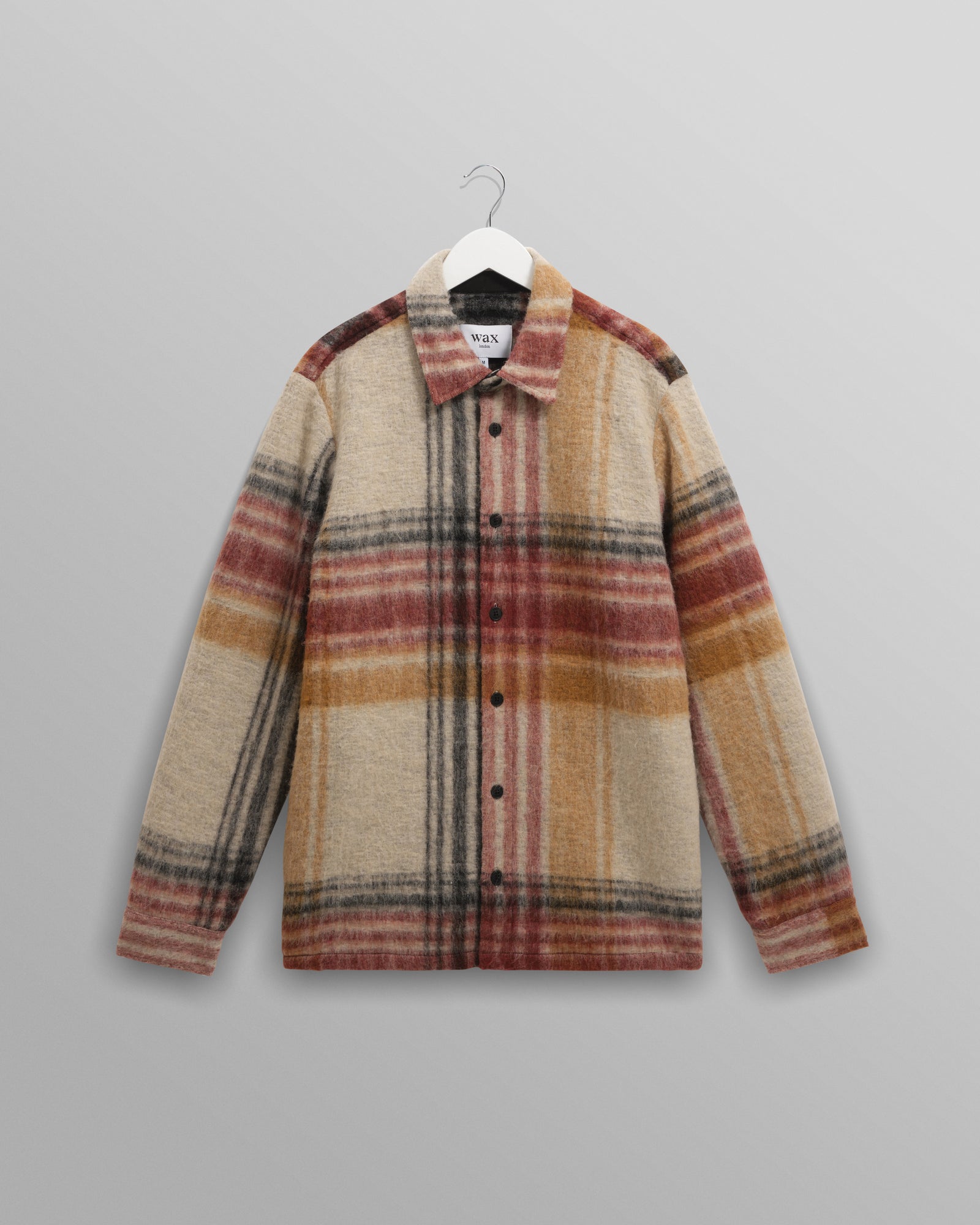 Nolan Overshirt - Wool Blend Check Natural/Multi