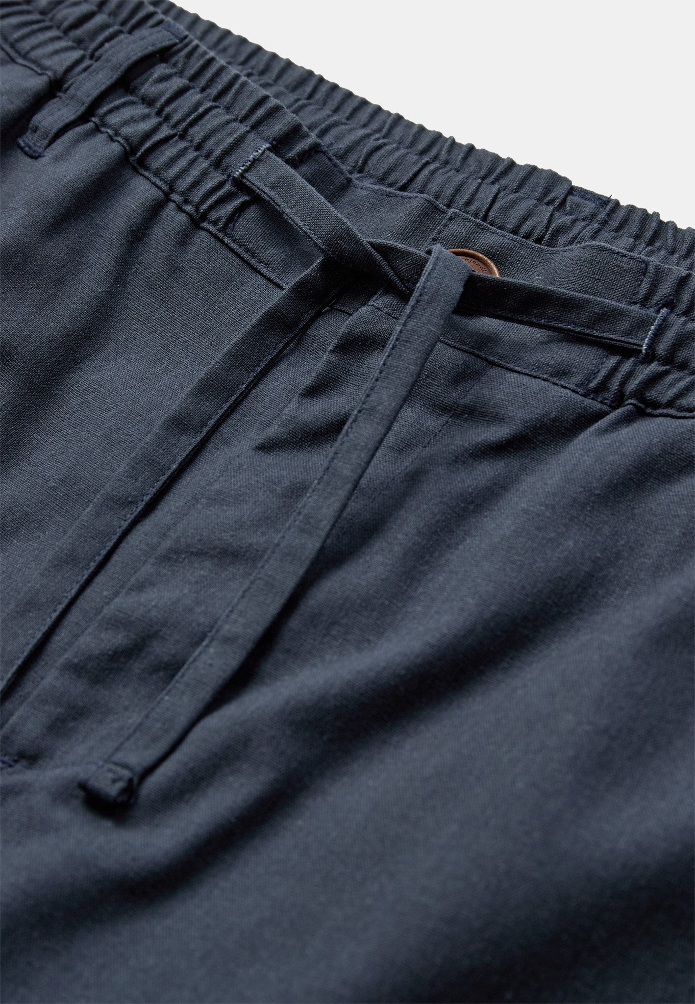 Akjan Cotton-Linen Drawstring Pants Blue Indigo