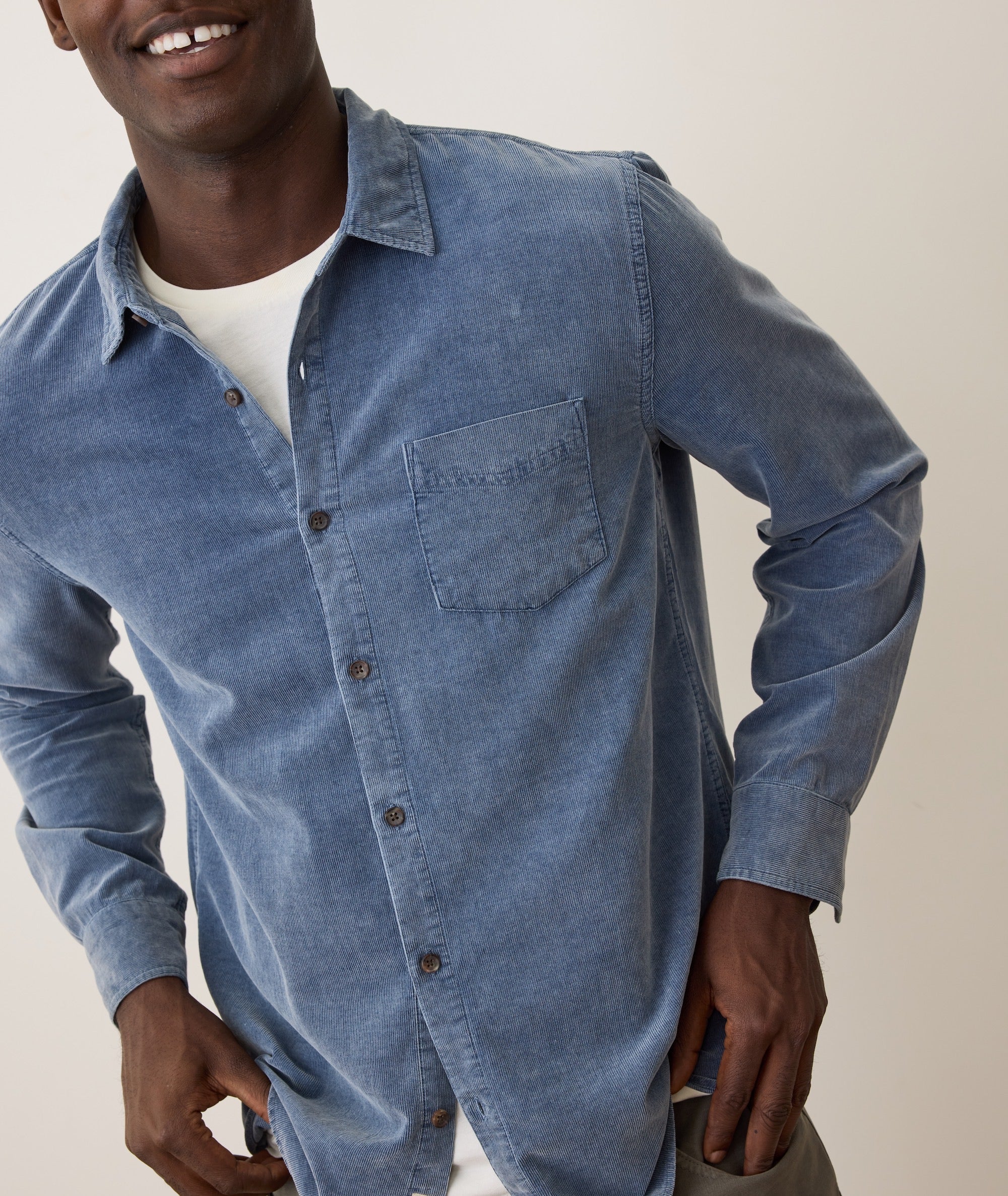 Lightweight Corduroy Shirt Indigo