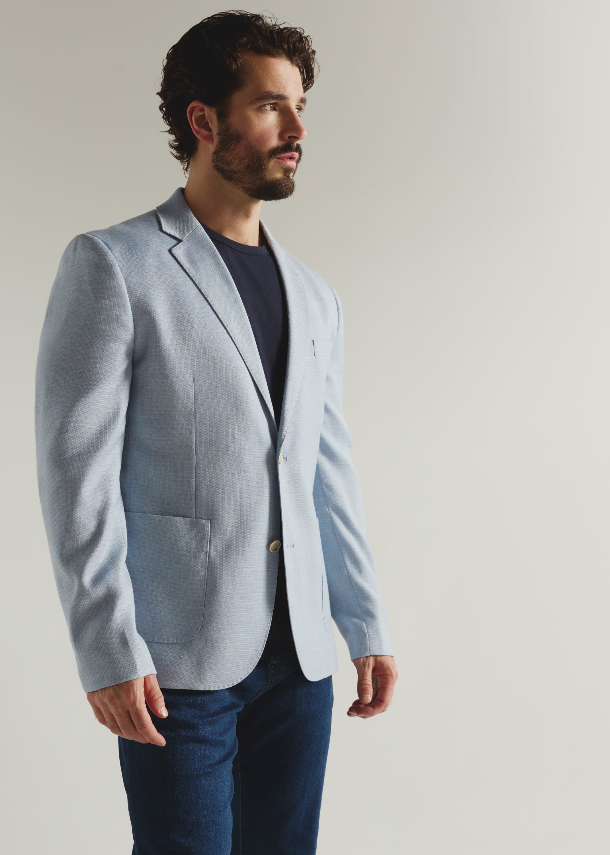 Saltwood Linen Blazer Light Blue