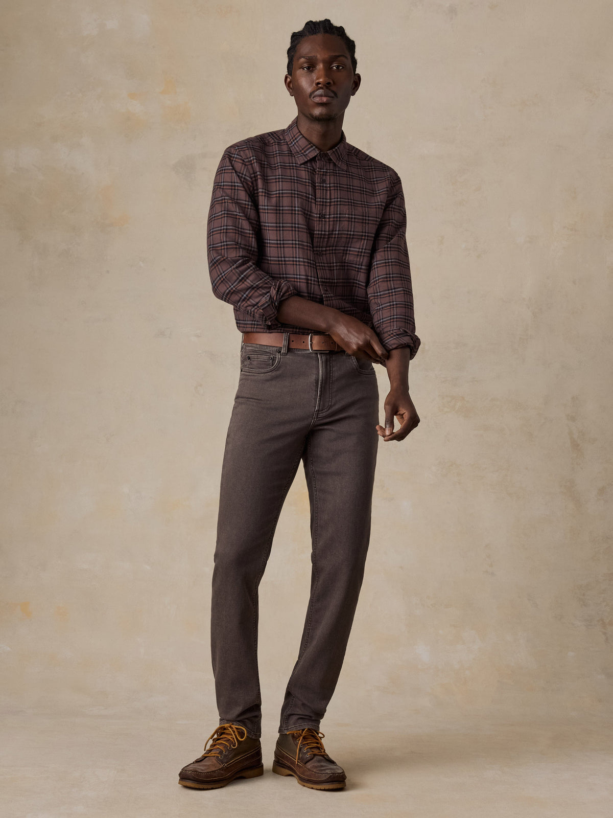 Stretch Terry 5-Pocket Coast Brown