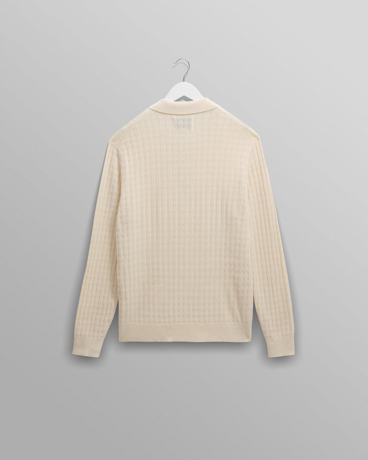Oban Polo - Diamond Stripe Knit Ecru