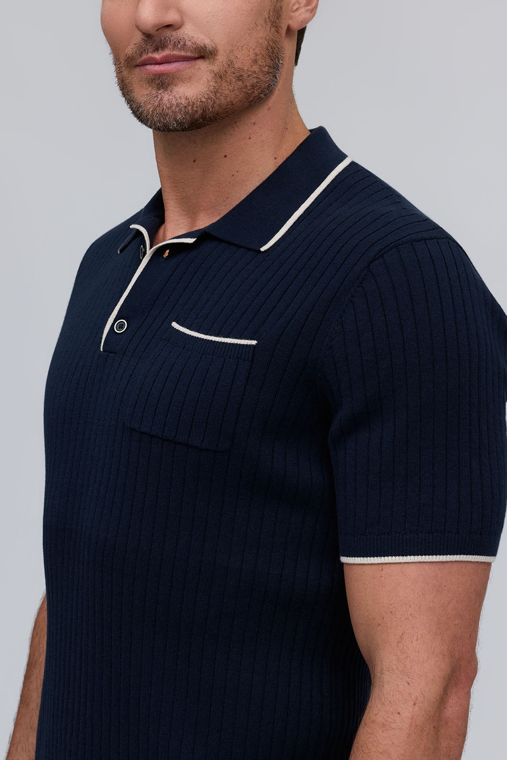 Drop Needle Polo Navy
