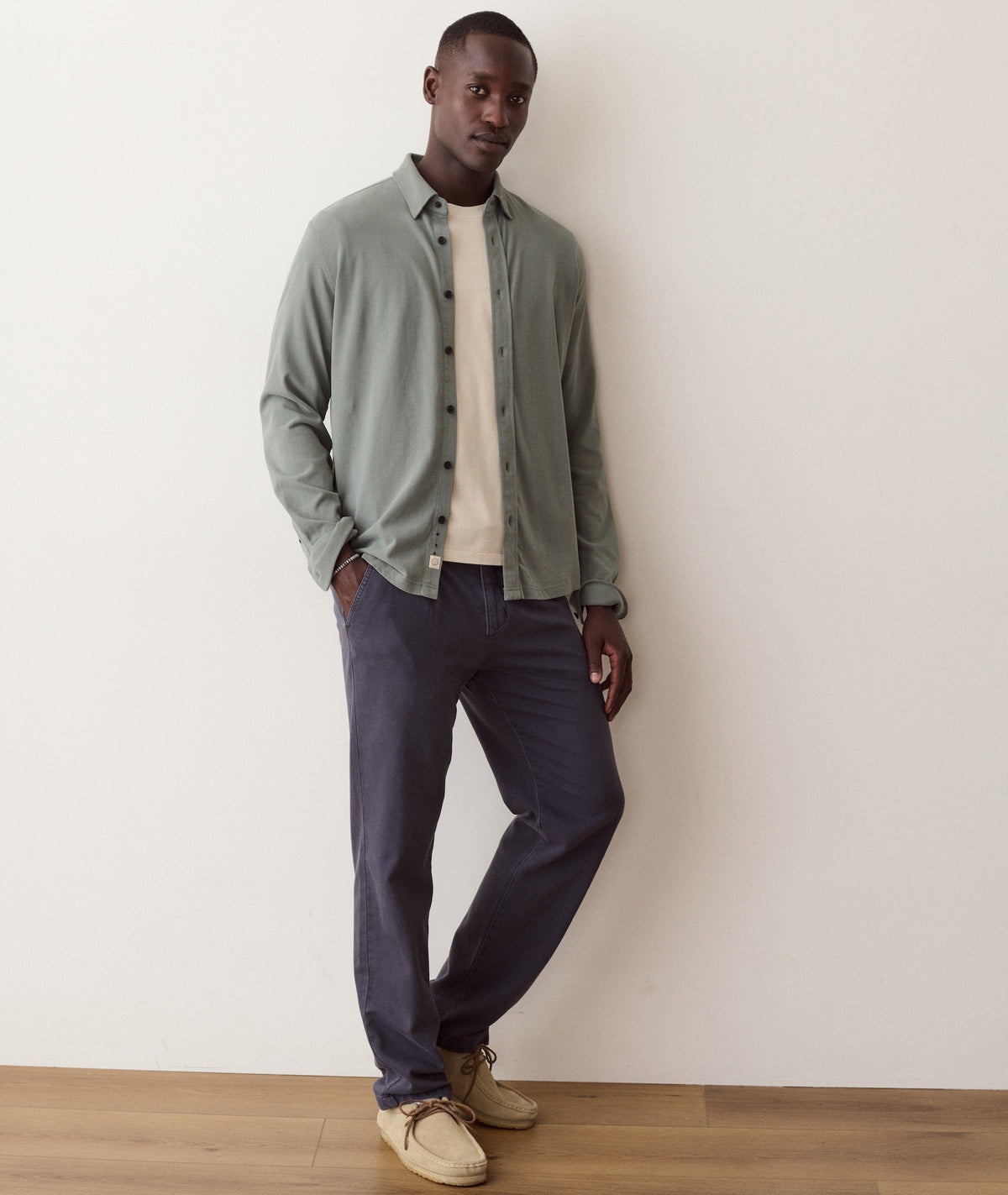 Luxe 250 Button Down Shirt Agave Green