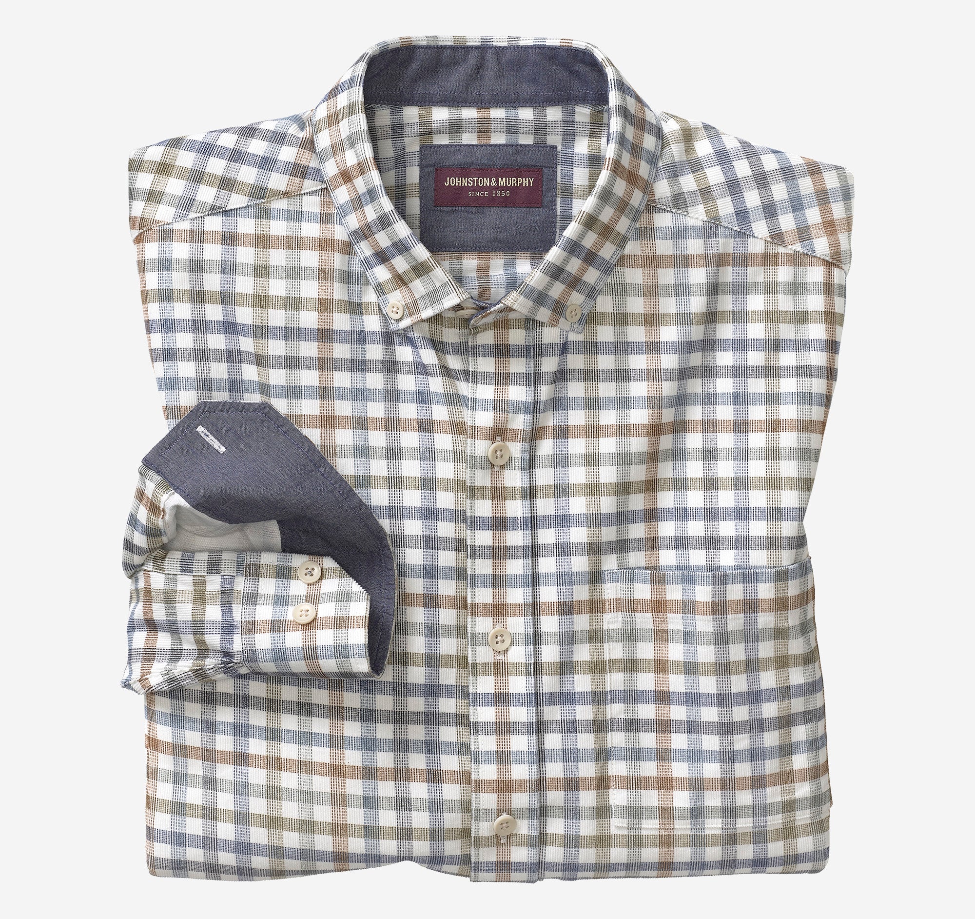 Plaid Corduroy Shirt Ivory