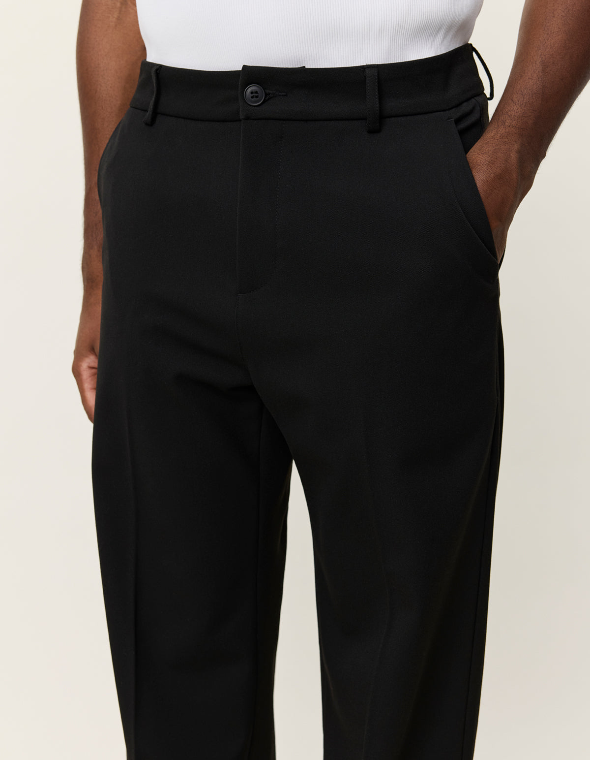 Como Solid Slack Pants Black