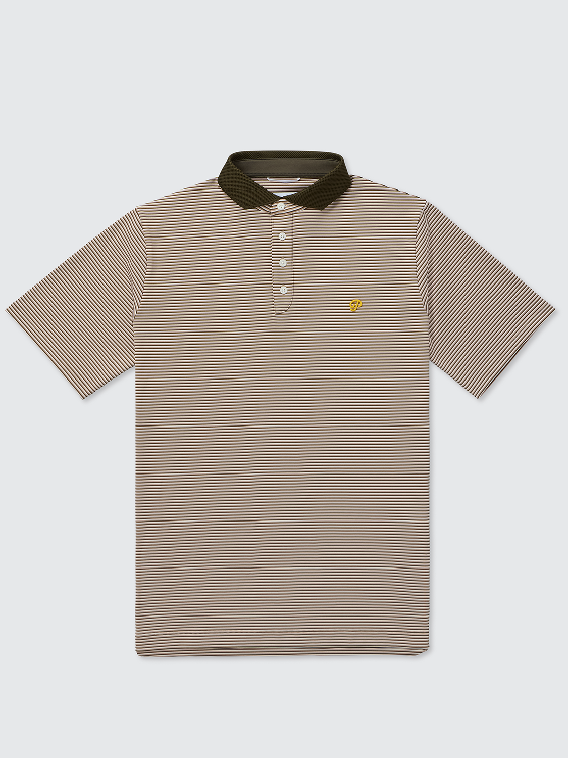 Public Athlete Striped Polo Olive/Cream
