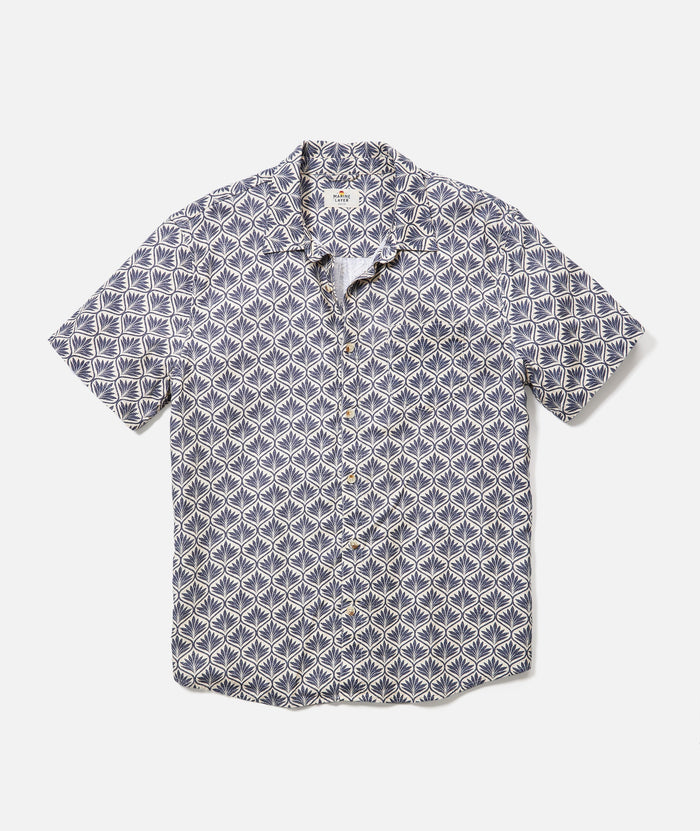 Classic Stretch Selvage Shirt India Ink Agave Print