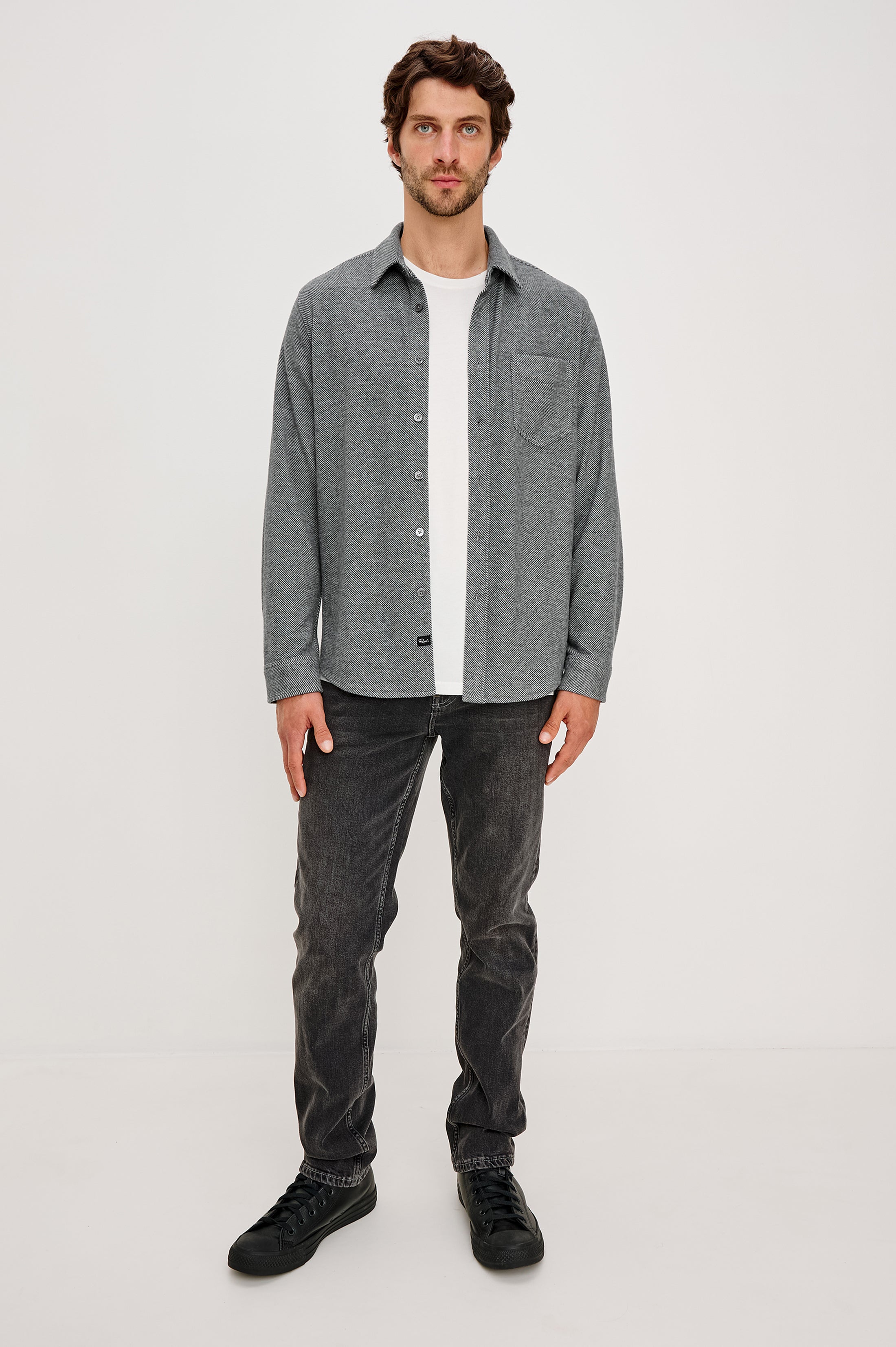 Hawke Shirt Jacket Charcoal Twill