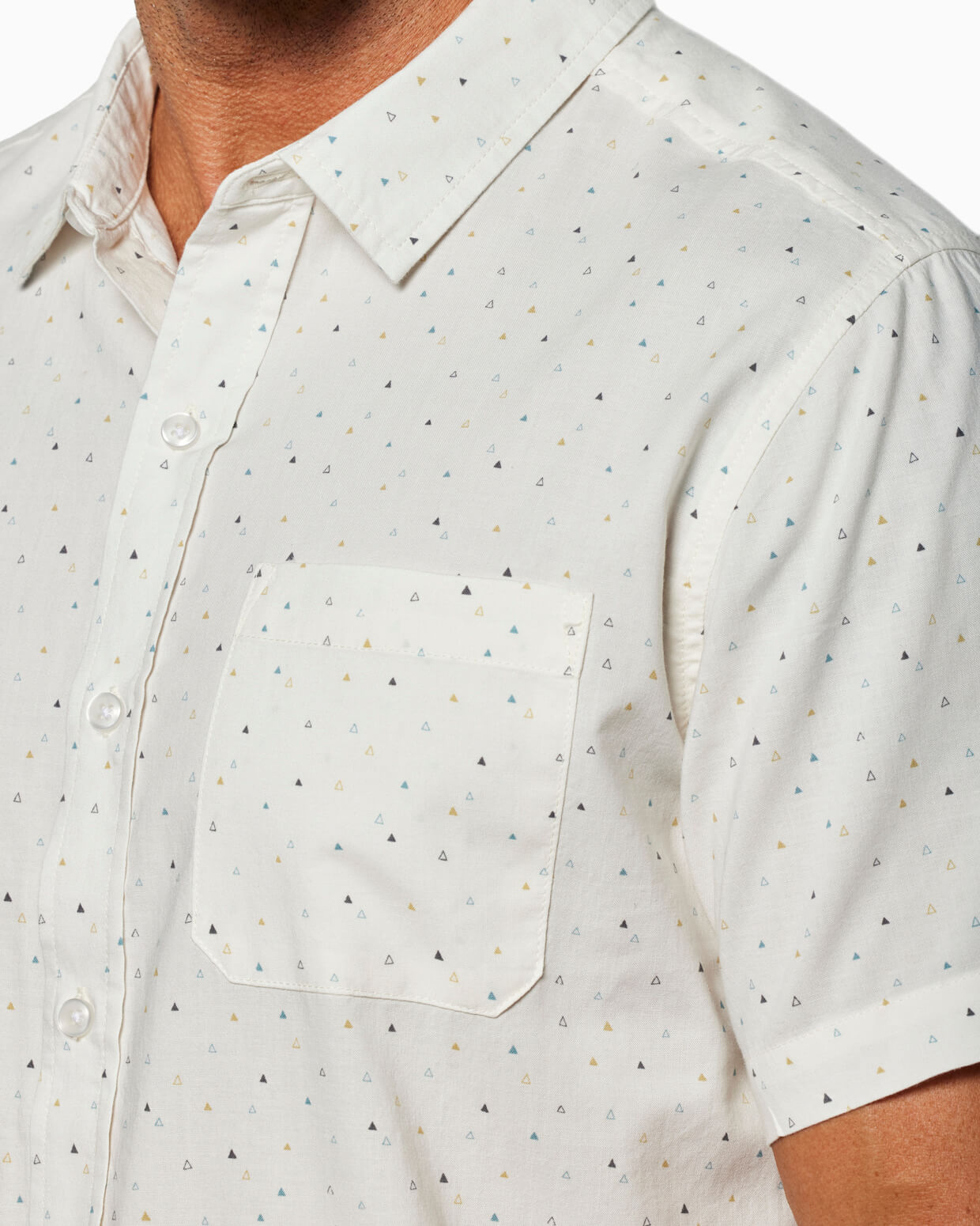 Coastline Short Sleeve Button Up Washed White Naples