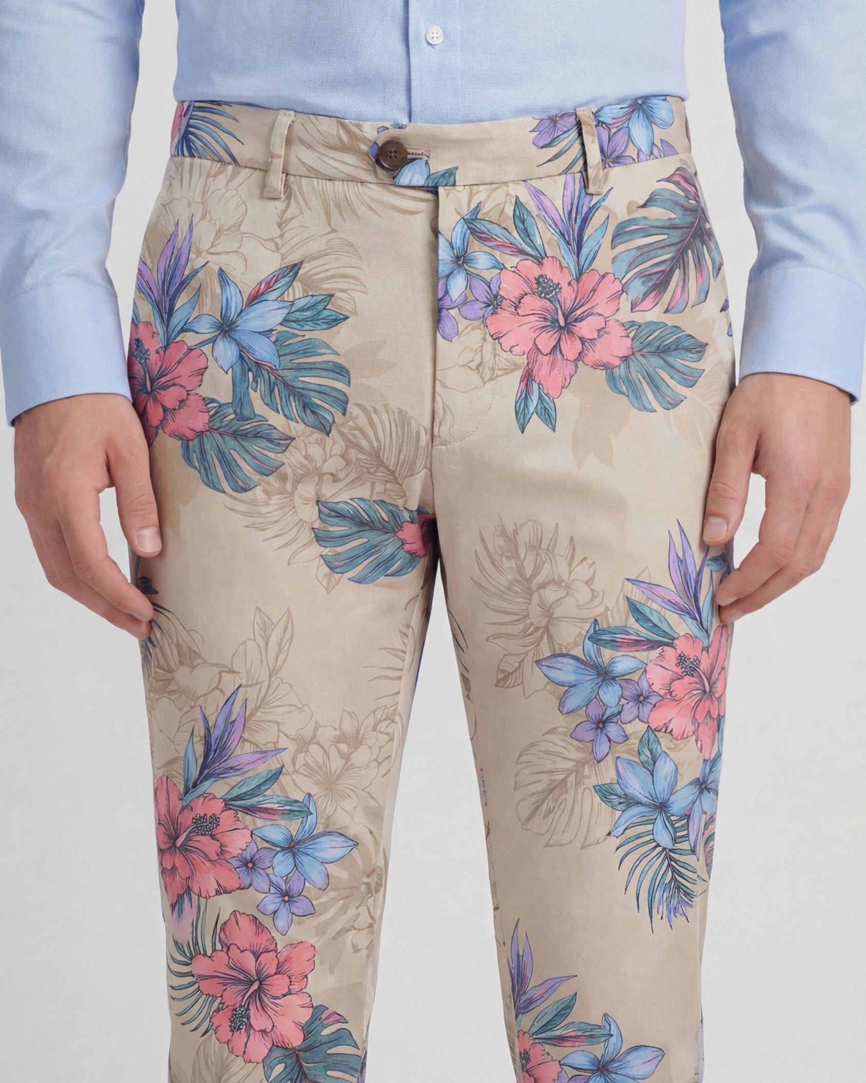 Jack Floral Trouser Exotic Neutral
