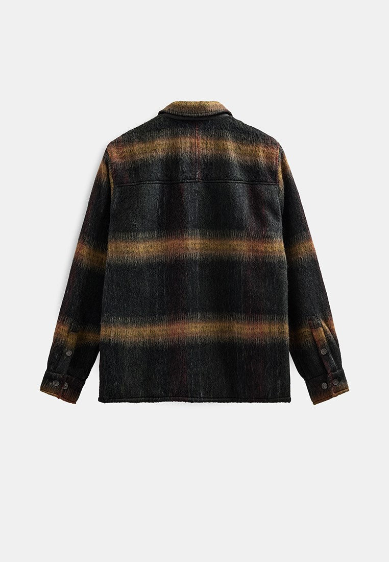 Akoscar Heavy Twill Check Overshirt Forest Night