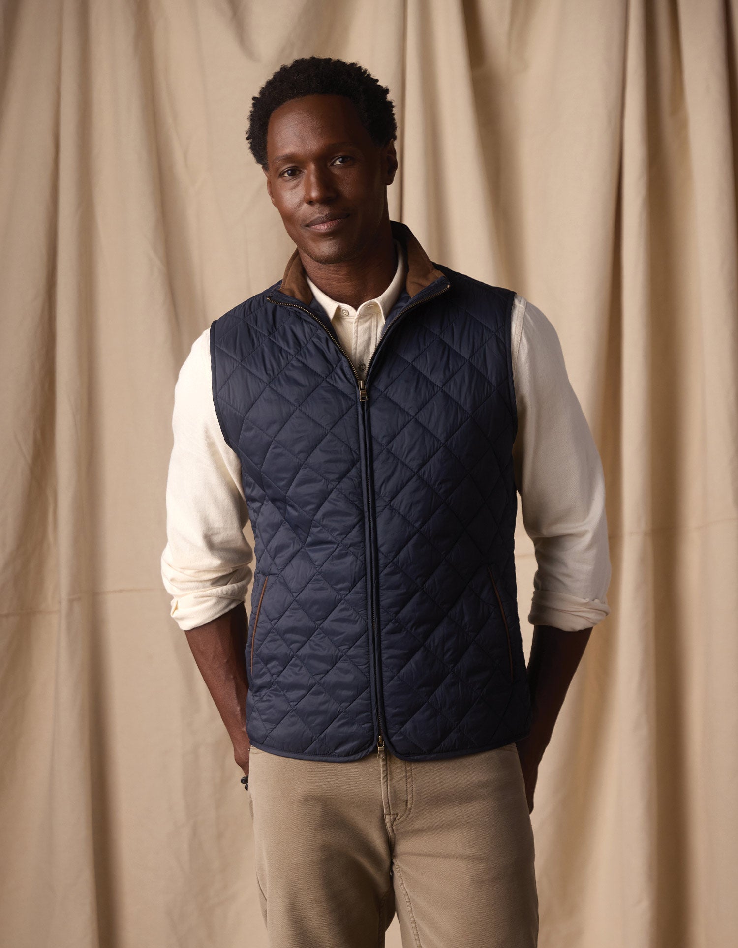 Quilted Liner Vest Navy