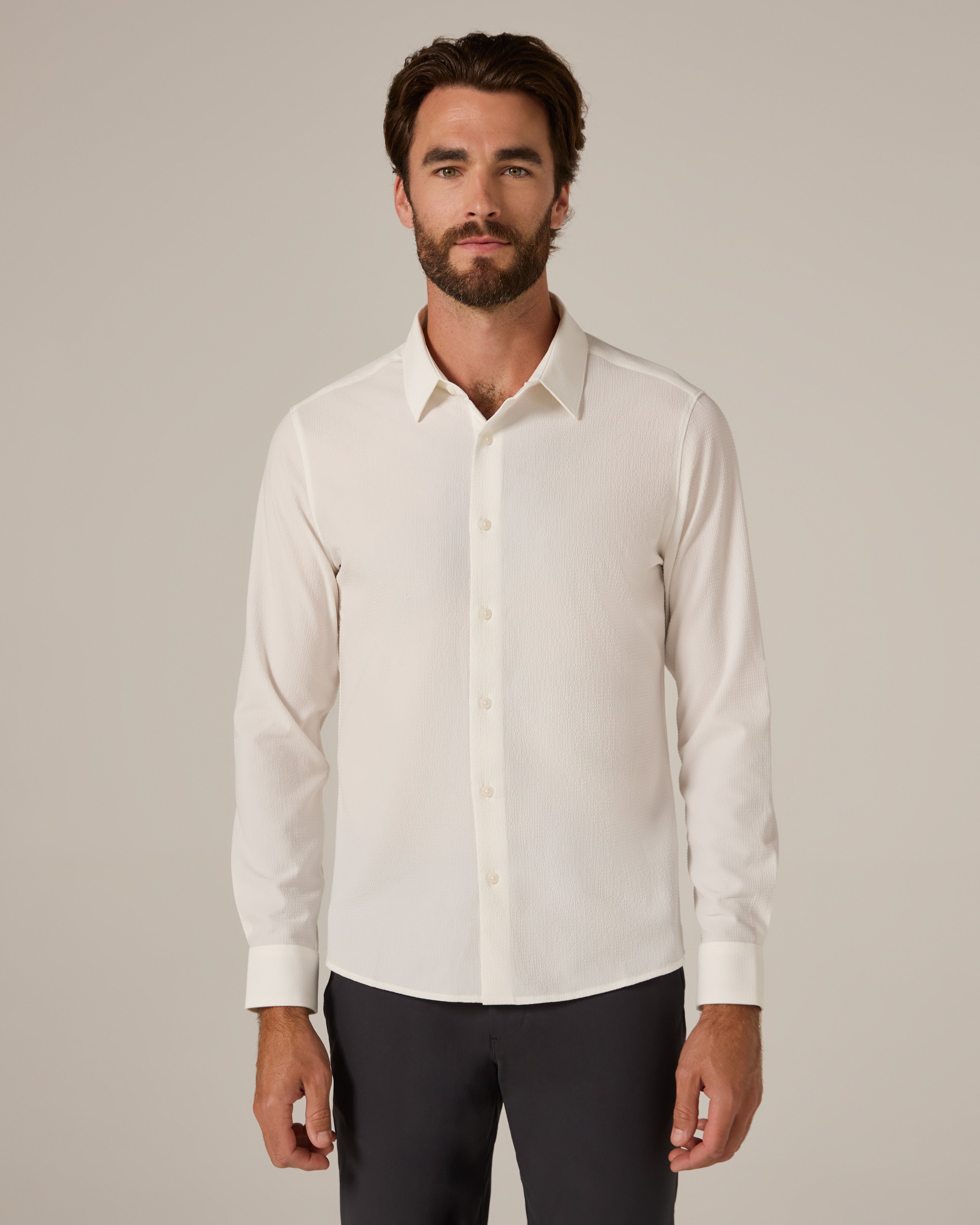 Drayton Long Sleeve Shirt Ivory