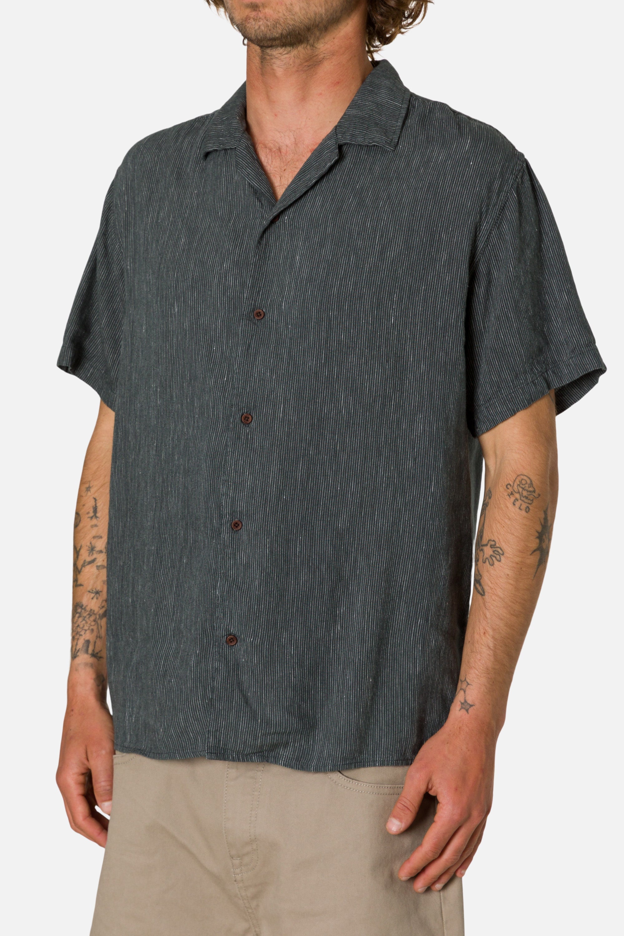 Teller Stripe Shirt Black Wash