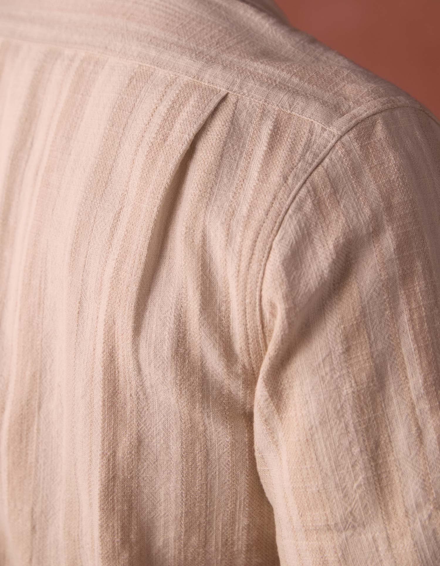 Freshwater Stripe Button Up Shirt Sandstone