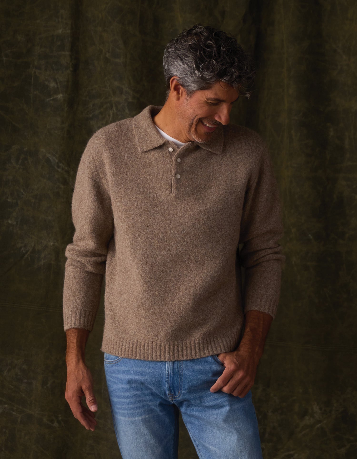 Homebound Polo Sweater Toasted Chestnut