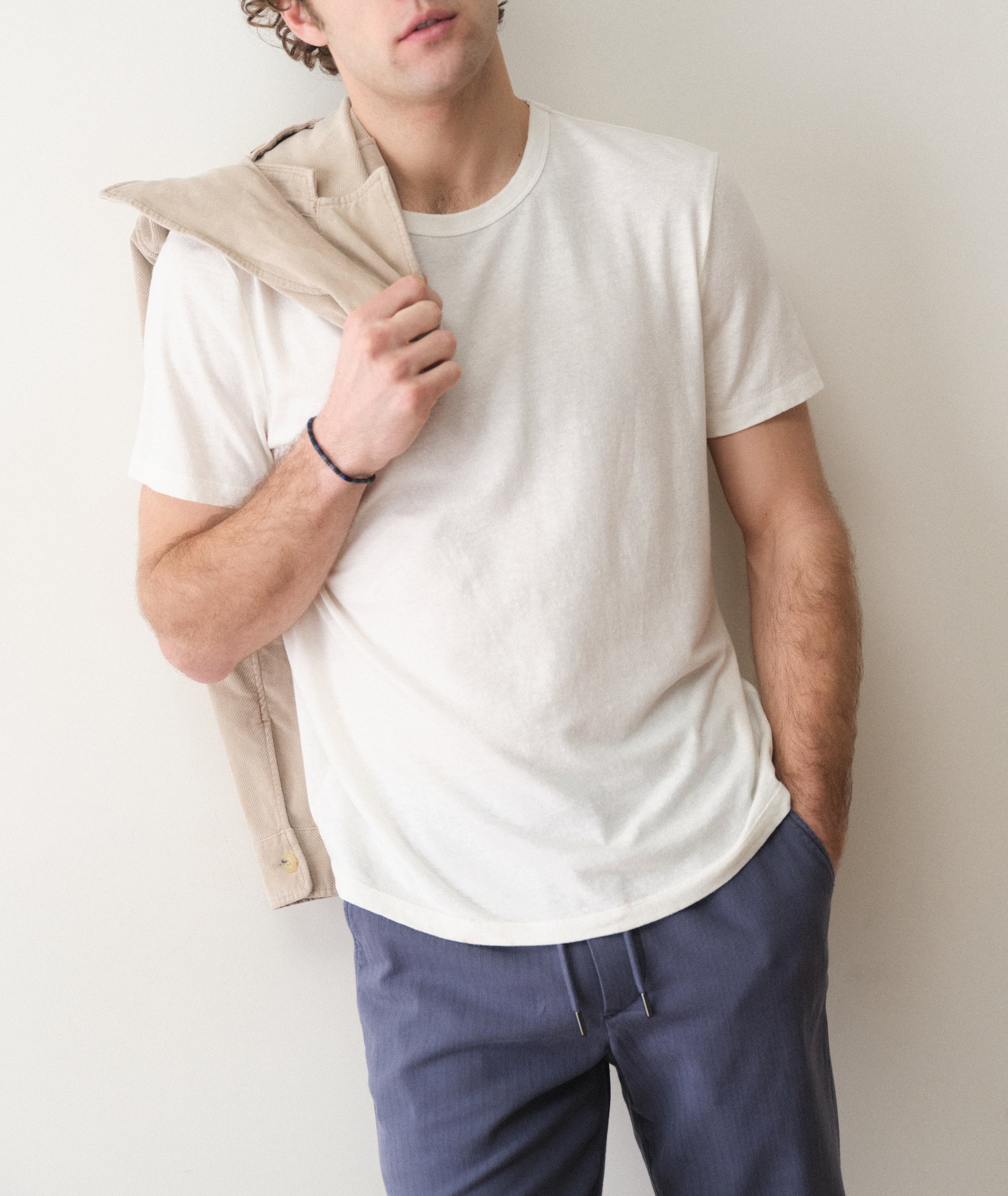 Relaxed Hemp Cotton Tee White