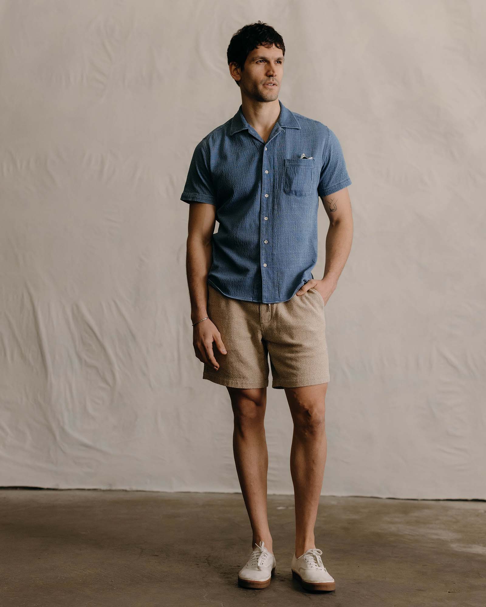 The Short Sleeve Hawthorne Shirt Washed Indigo