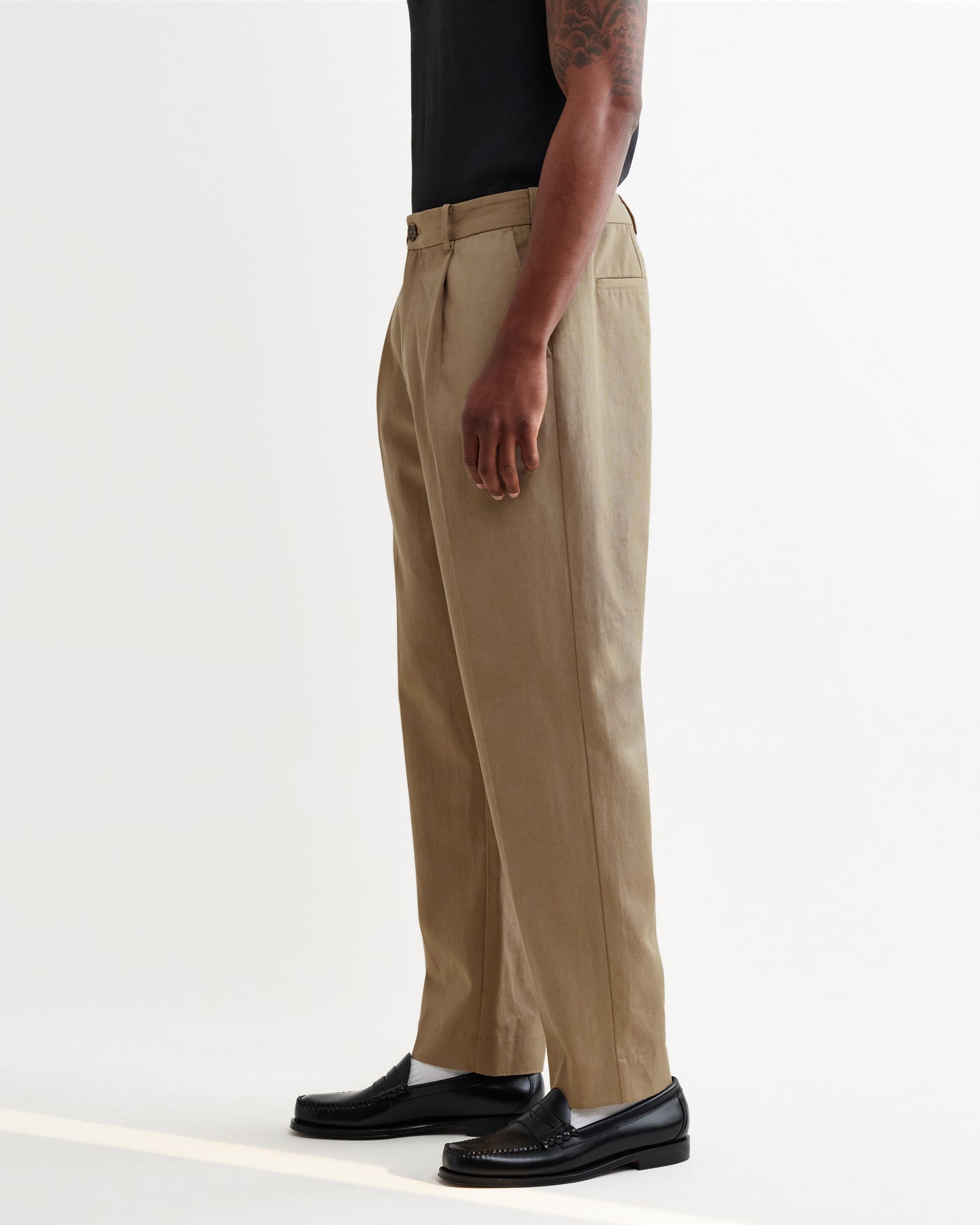 Aubyn Trouser in Cotton Tencel Twill Beige