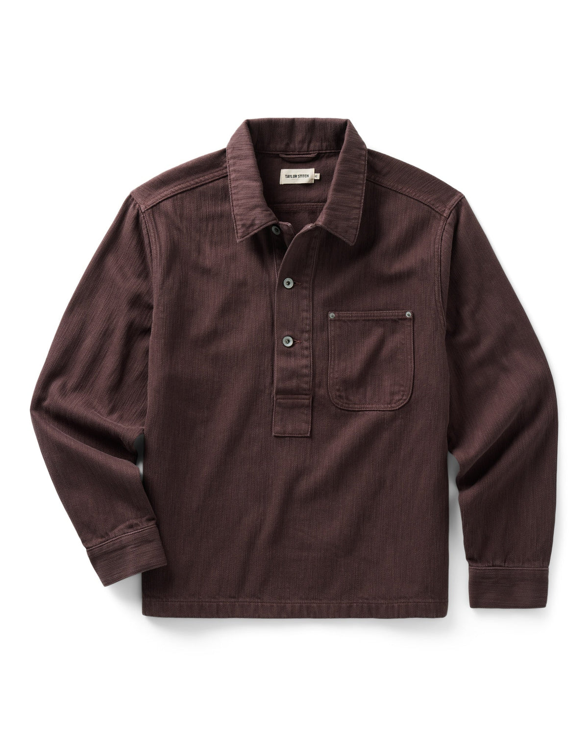 The Milton Denim Overshirt Burgundy Slub