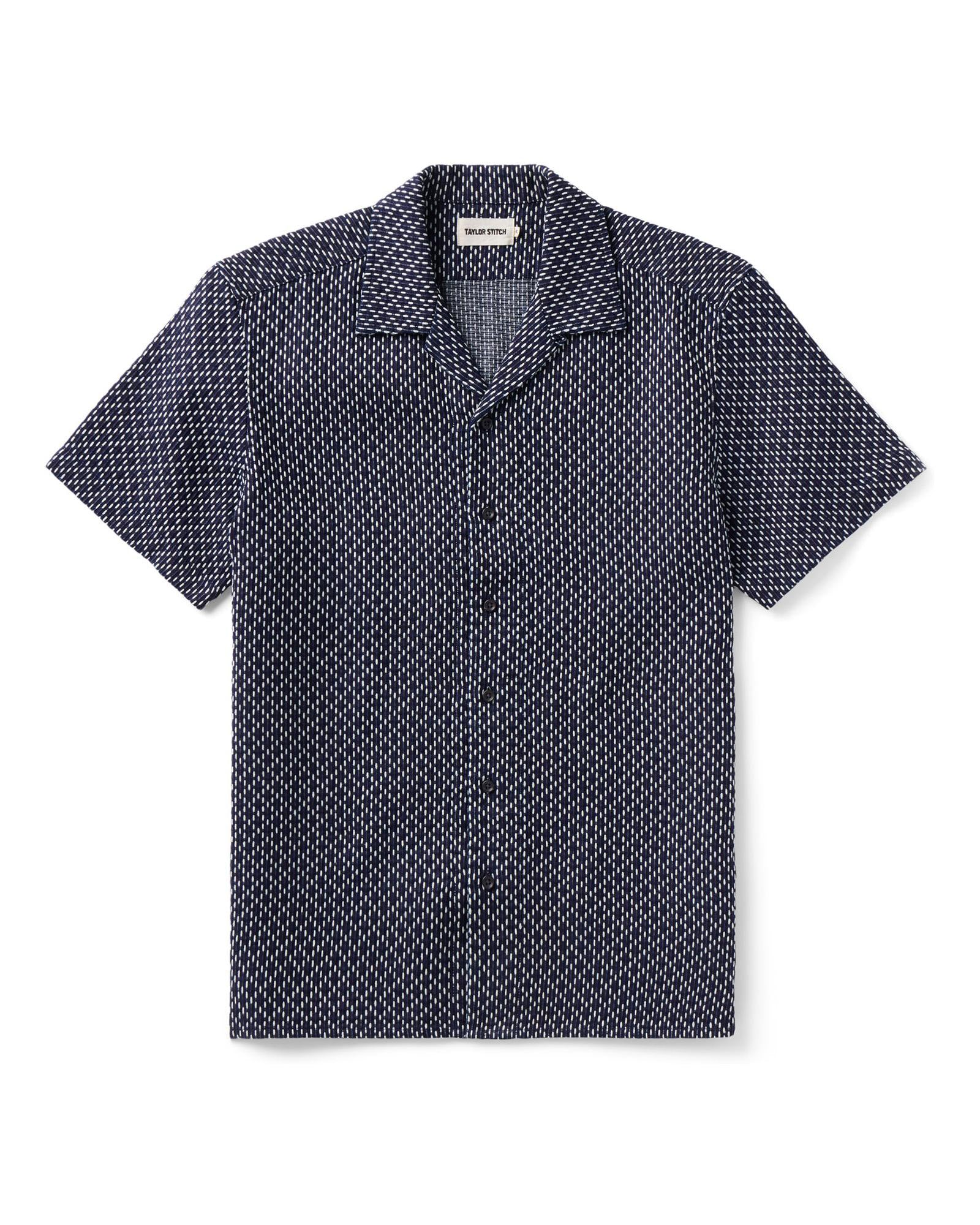 The Davis Shirt Indigo Raindrop Sashiko