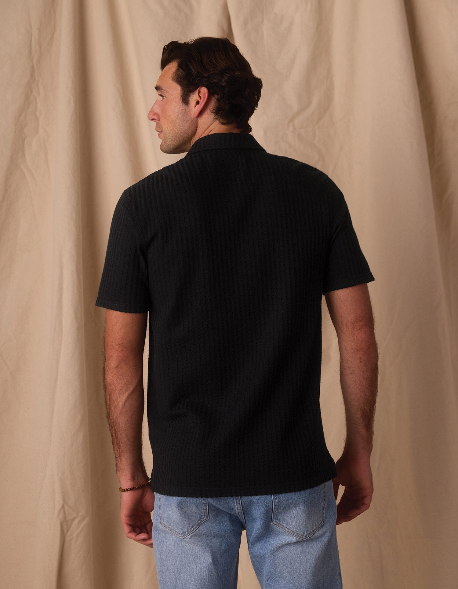 Knit Getaway Button Up Black