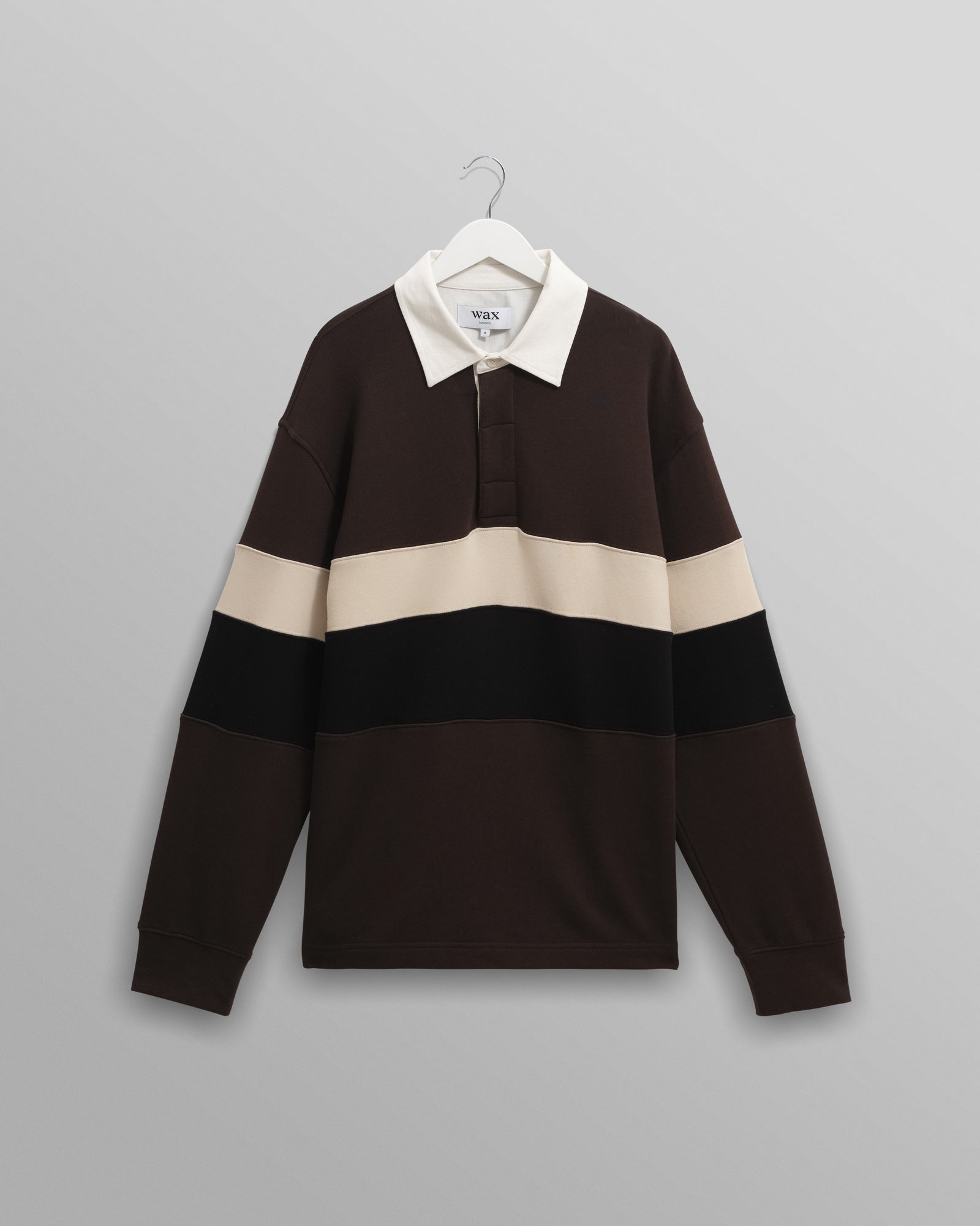 Rowhill Rugby Shirt - Paneled Loopback Brown/Black