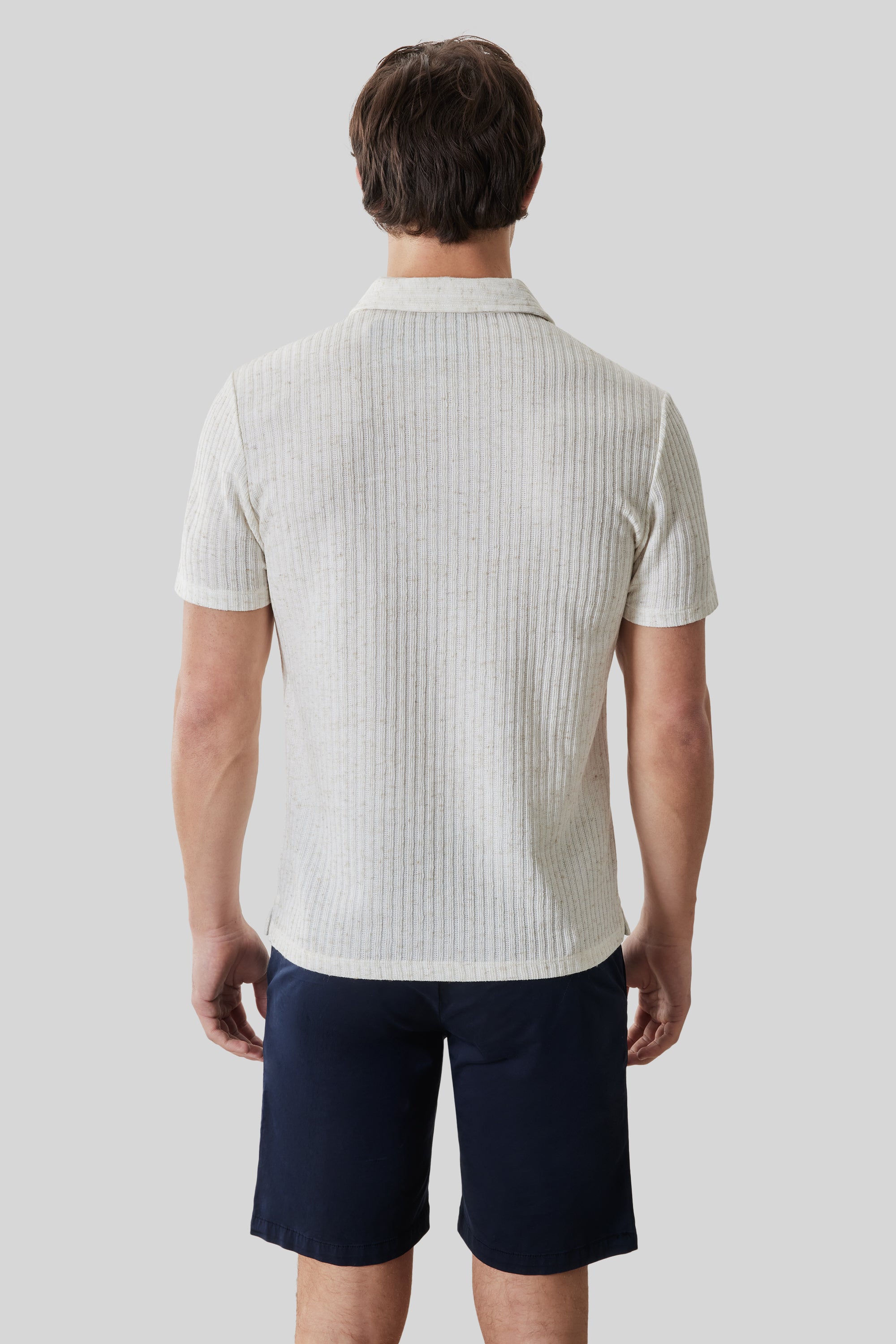 Isadore Short Sleeve Open Collar Polo Swan