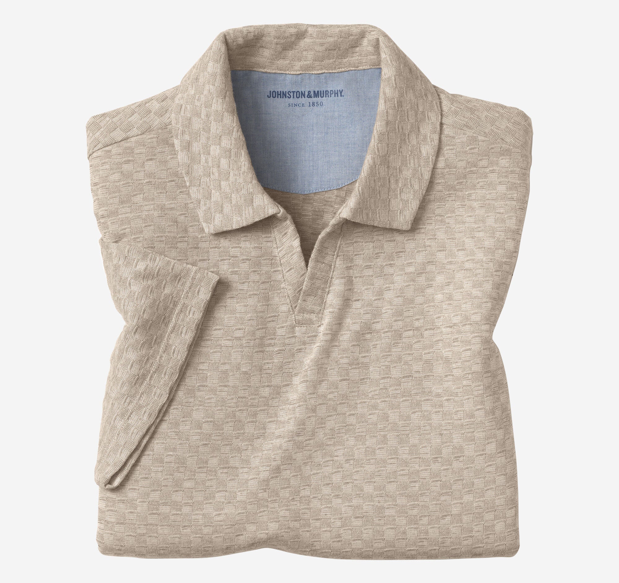 Sedona V-Neck Polo Tan Basketweave
