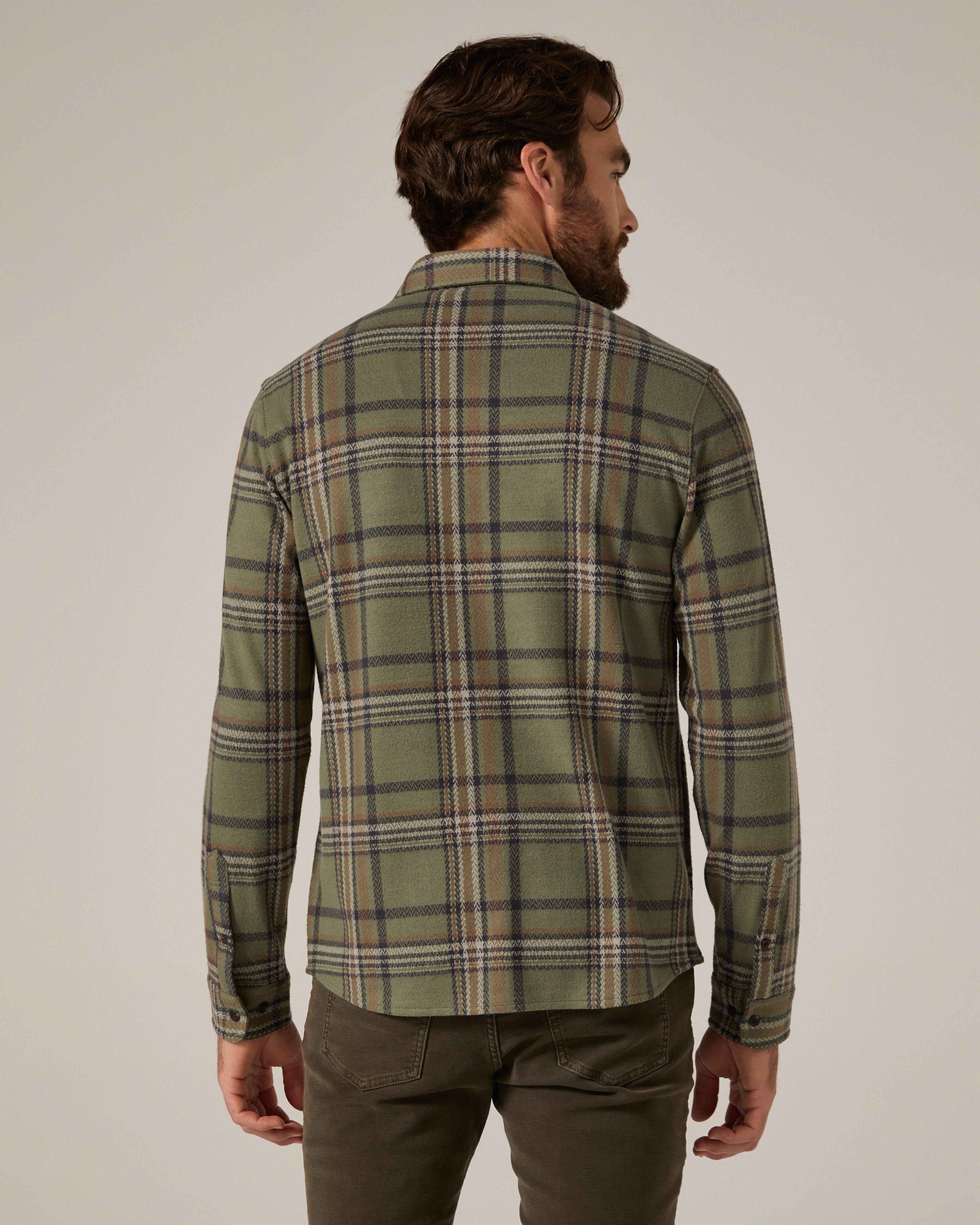 Generation Long Sleeve Plaid Shirt Basil