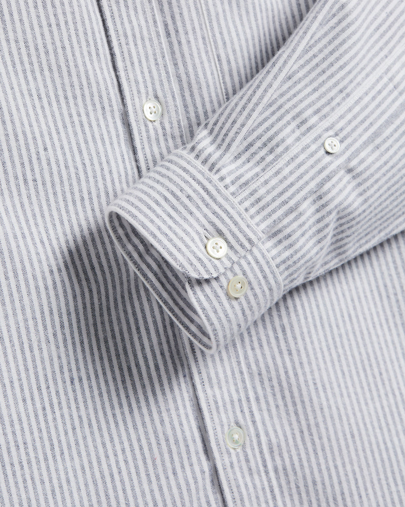 Brushed Oxford Stripe Shirt Blue